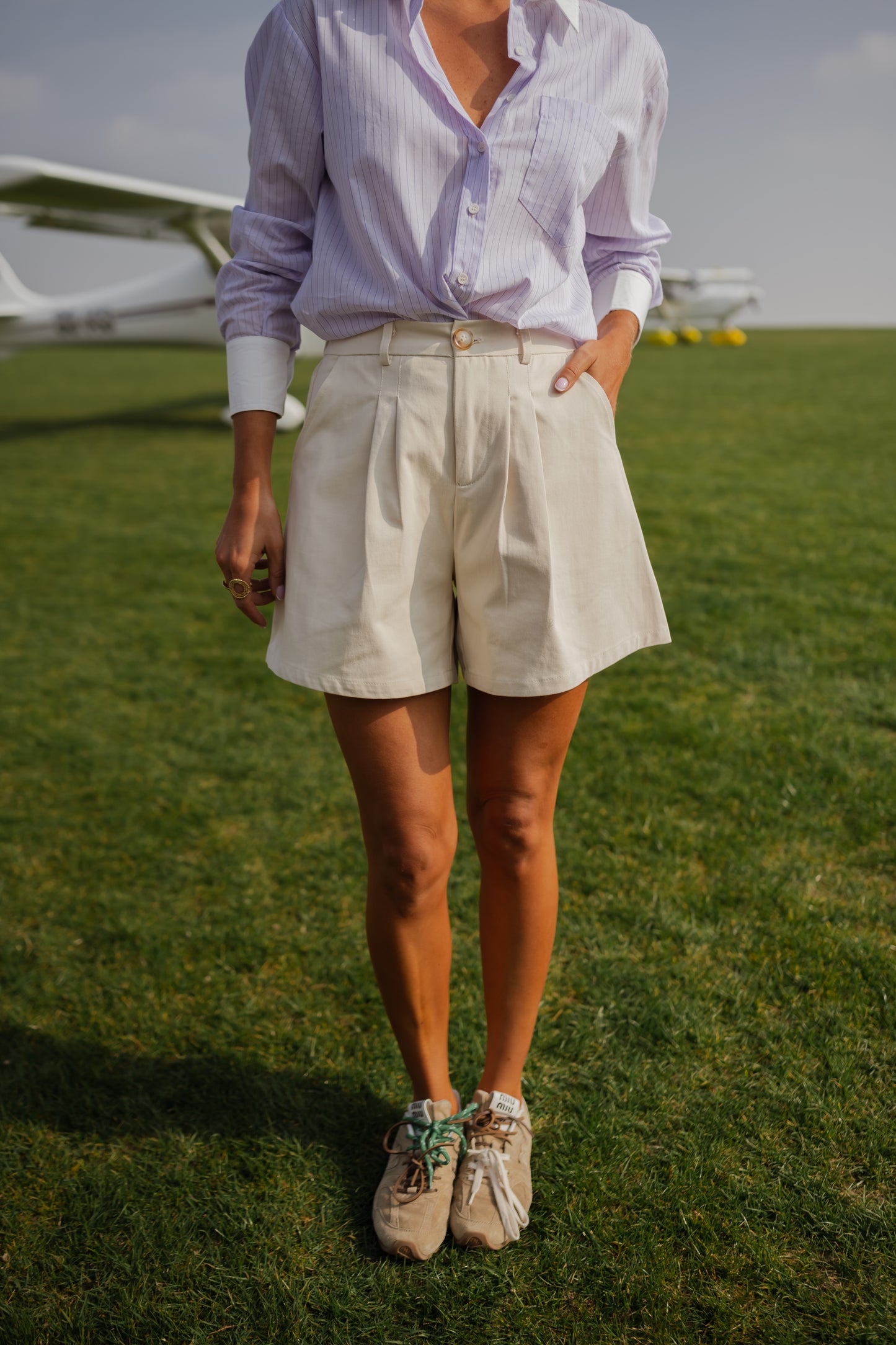 Beige Faustine Shorts