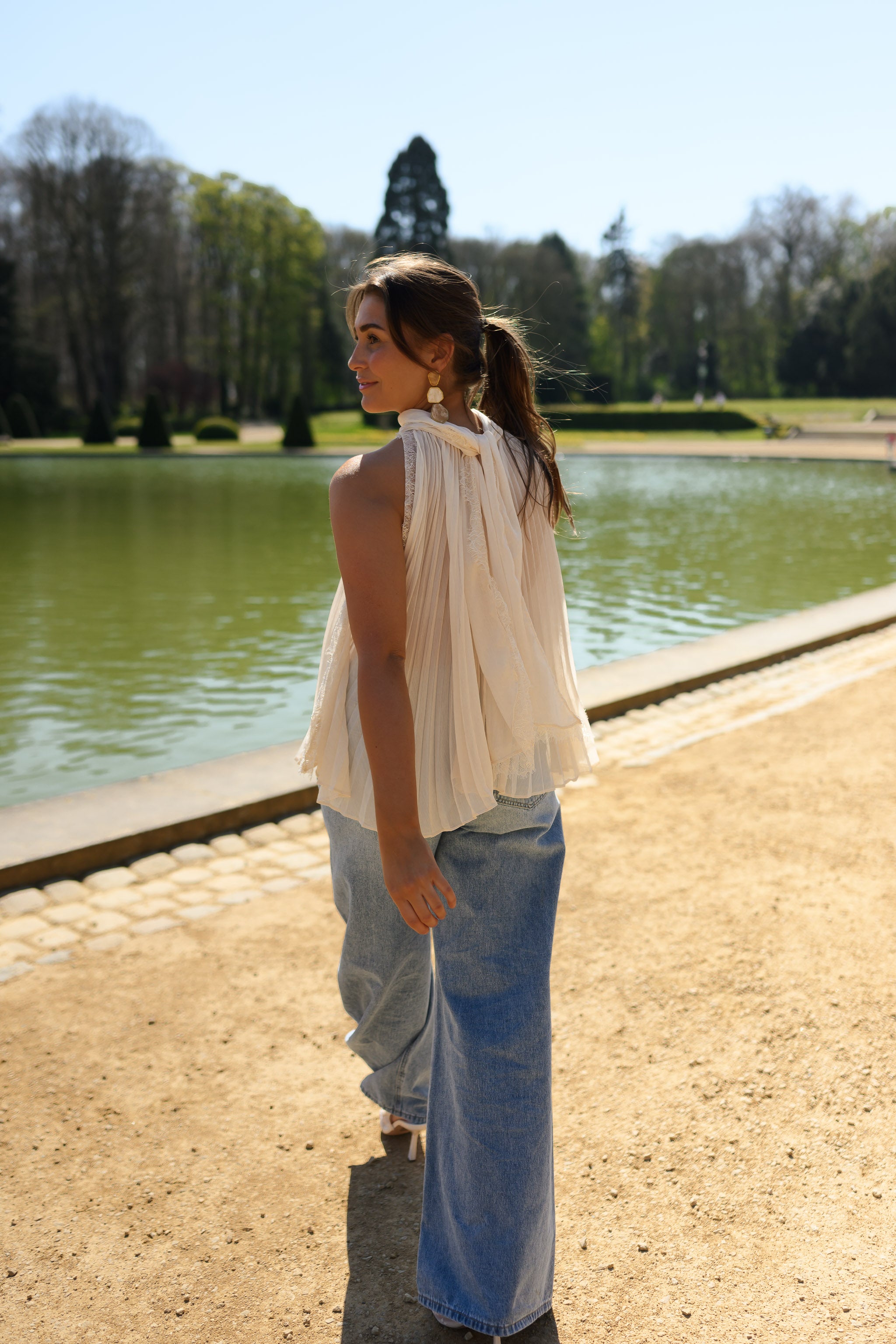 Beige Lace Nath Top