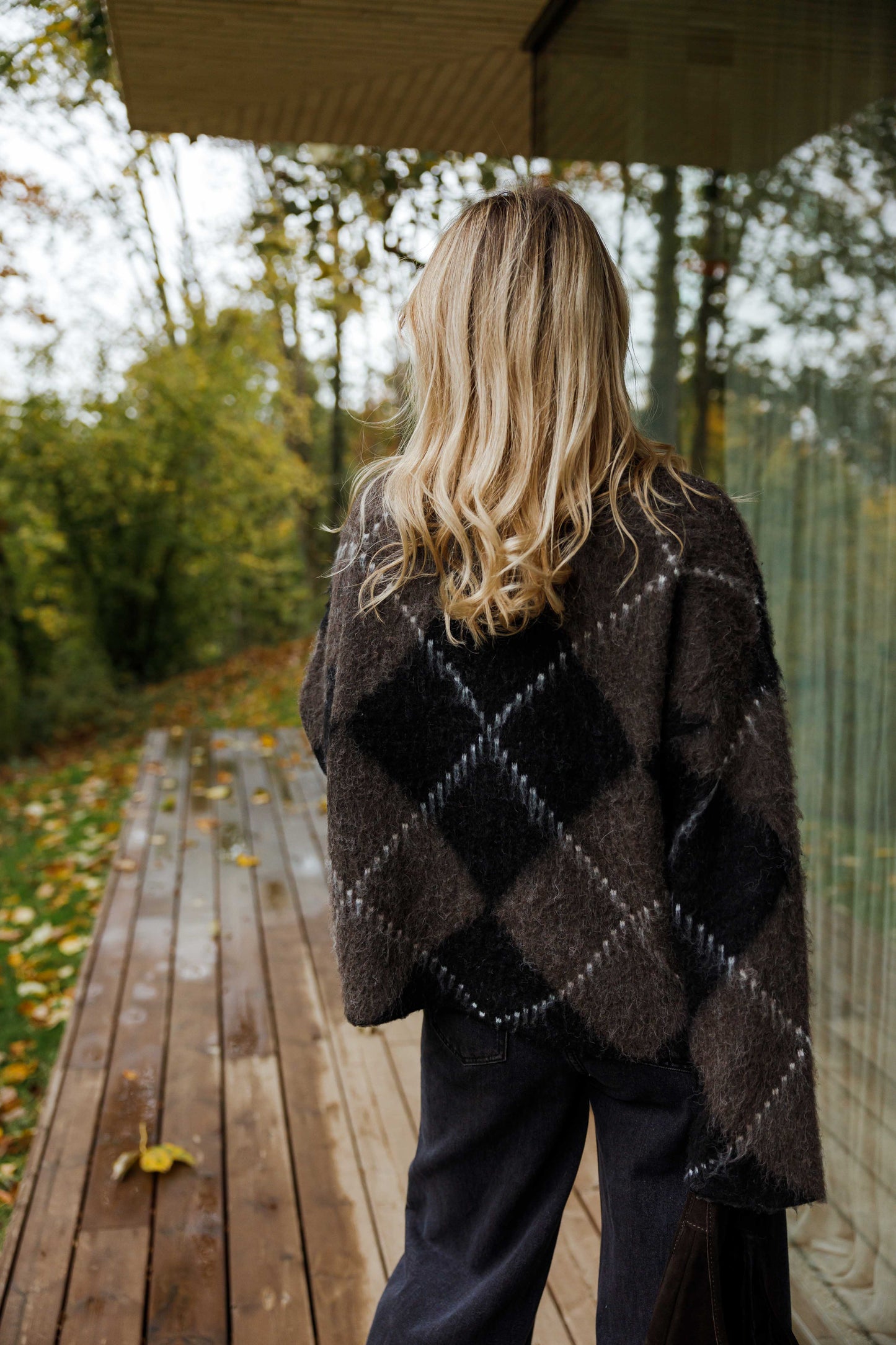 Brown and Black Checkered Felix Sweater