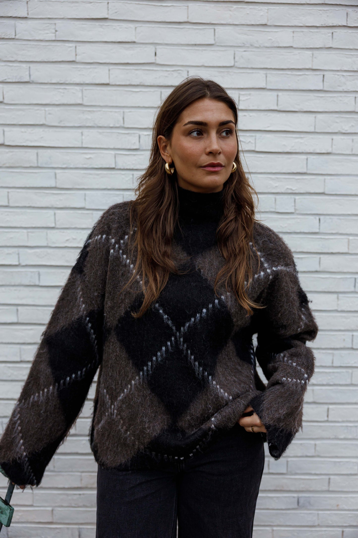 Brown and Black Checkered Felix Sweater