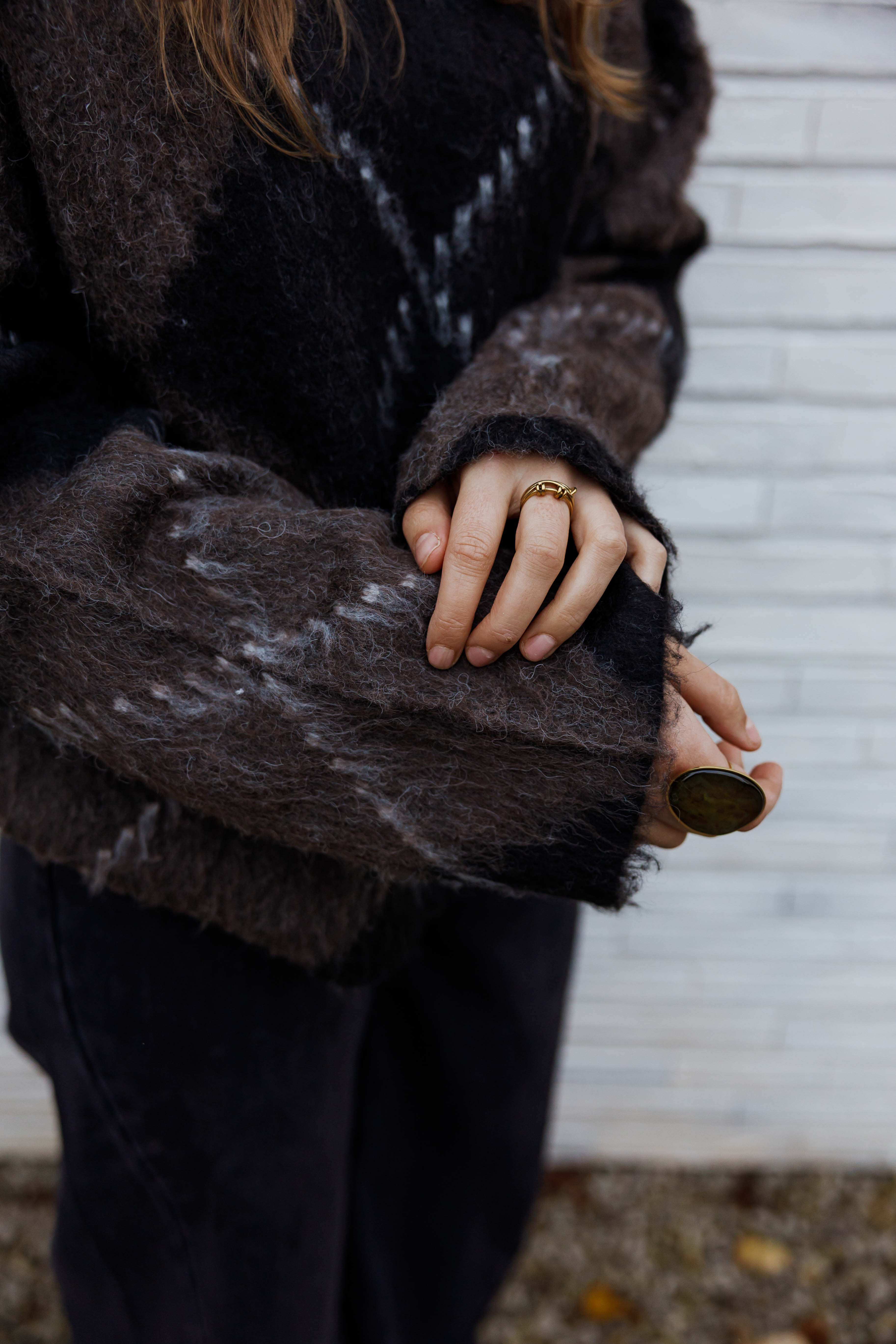 Brown and Black Checkered Felix Sweater
