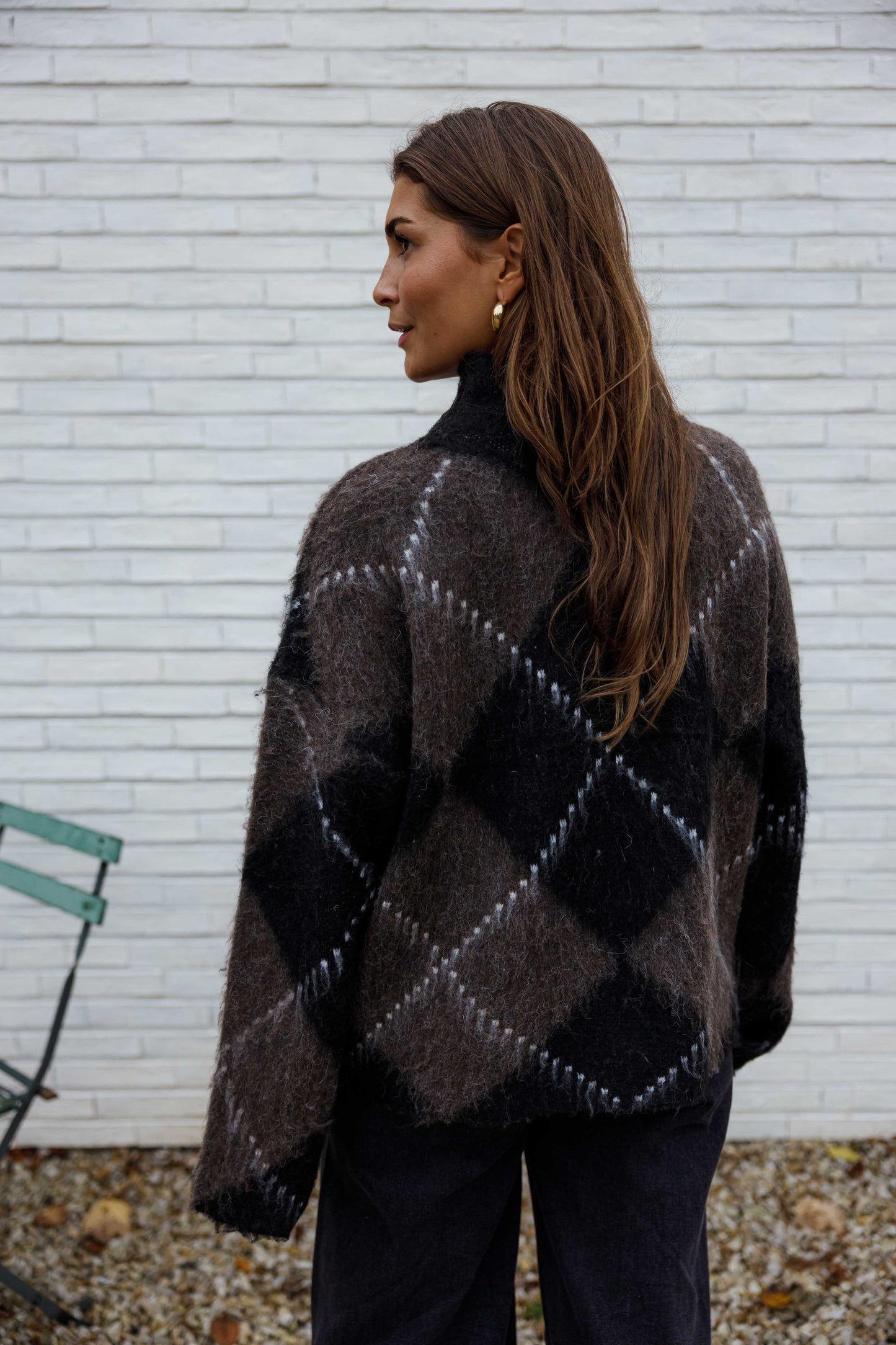 Brown and Black Checkered Felix Sweater