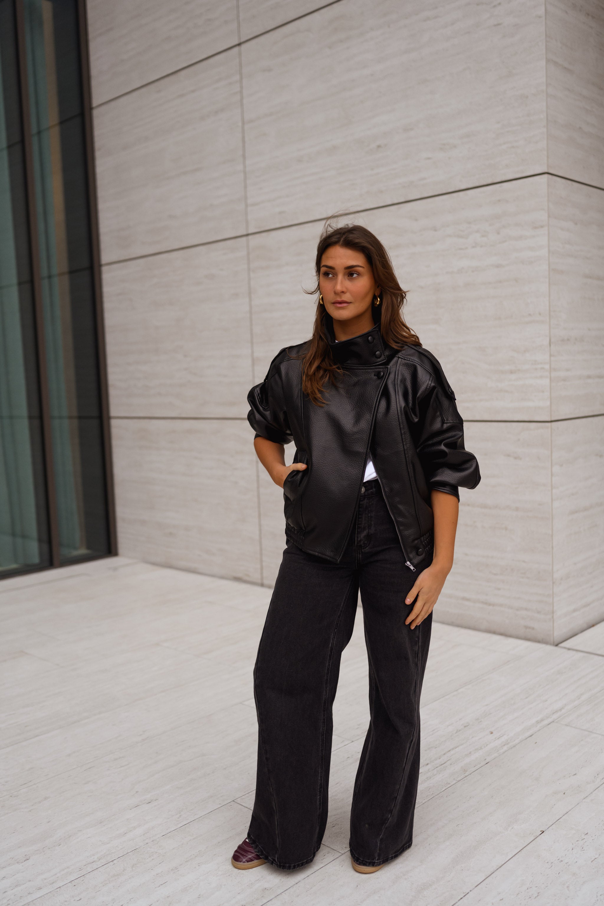 Black Faux Leather Deborah Jacket