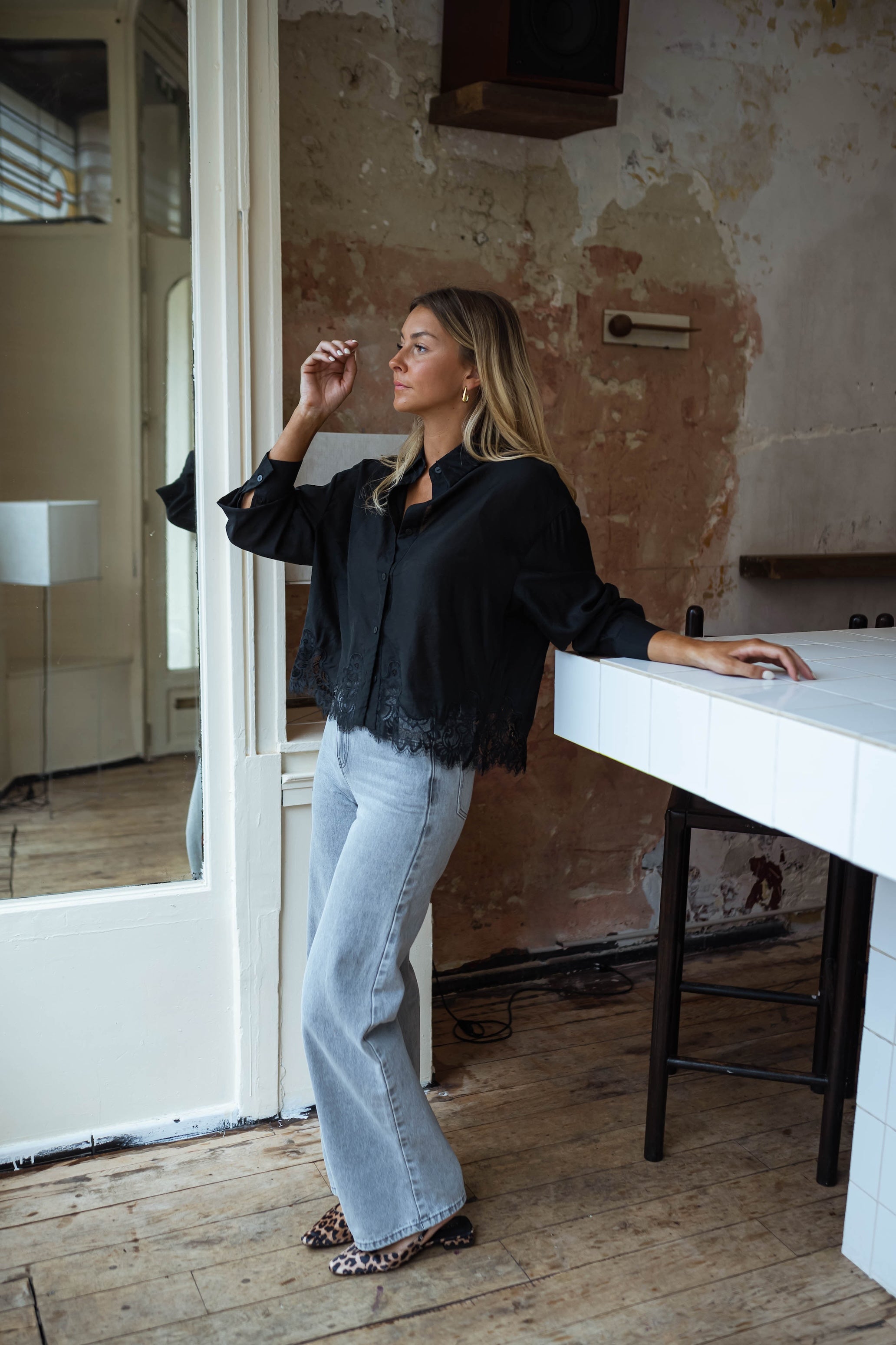 Black Ivan Lace Shirt