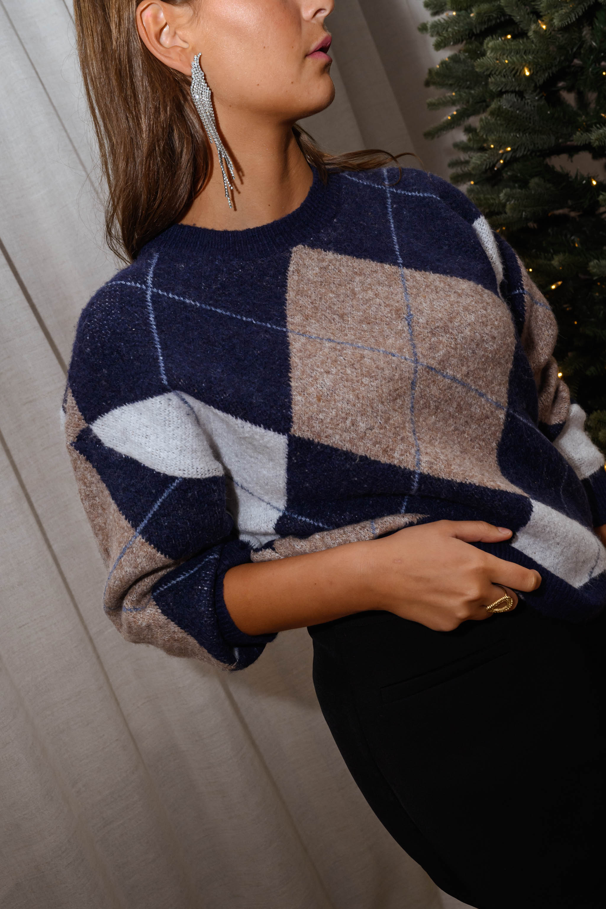 Blue Patterned Jacky Sweater