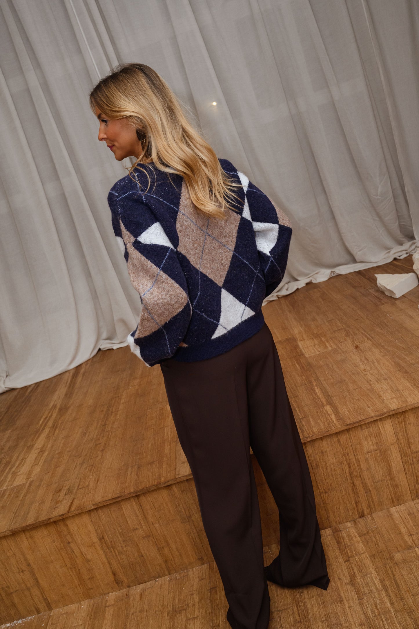 Blue Patterned Jacky Sweater