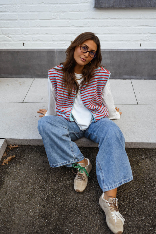 Blue and Coral Taoh Vest