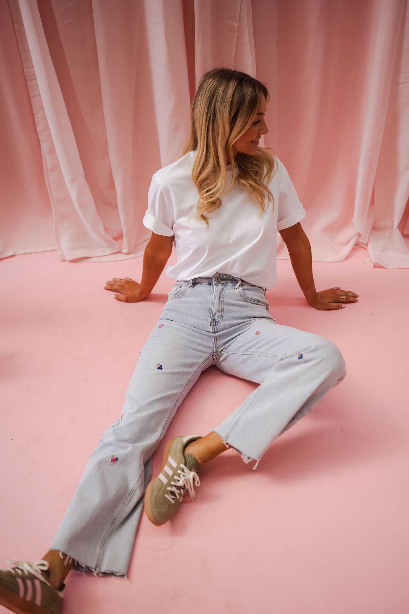 Blue Floral Anabella Jeans