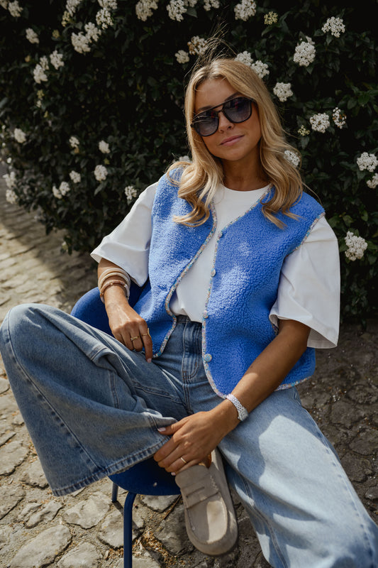 Blue Floral Gracie Vest