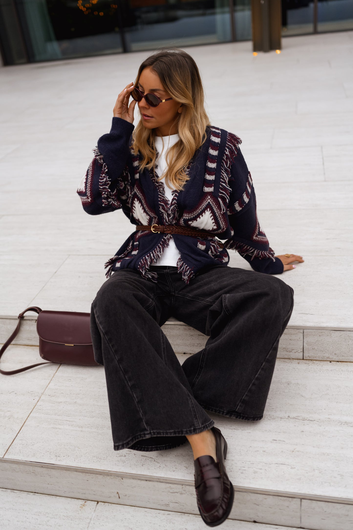 Blue Patterned Leone Cardigan