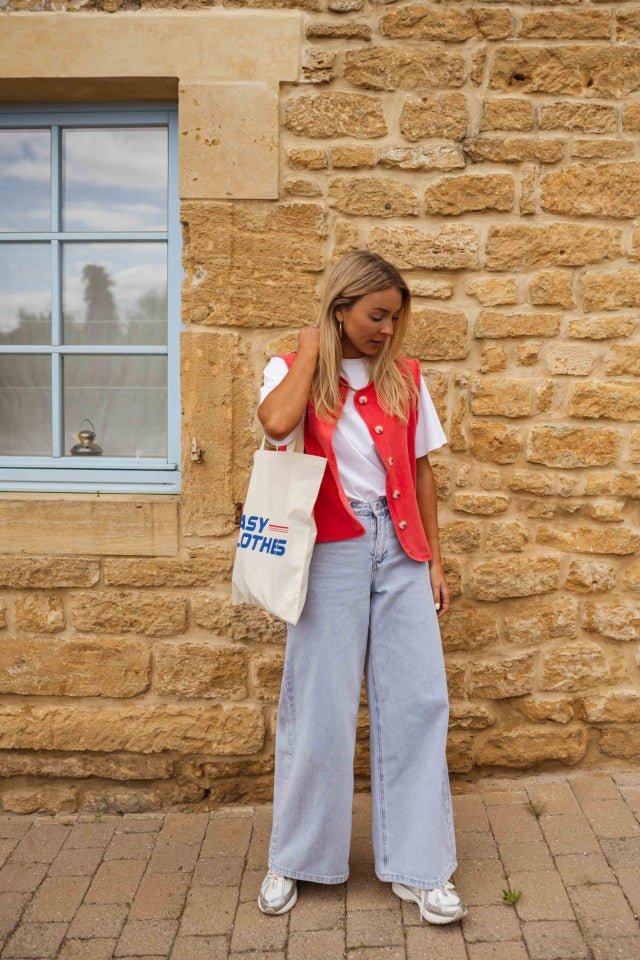 Blue and Red Easy Clothes Tote Bag