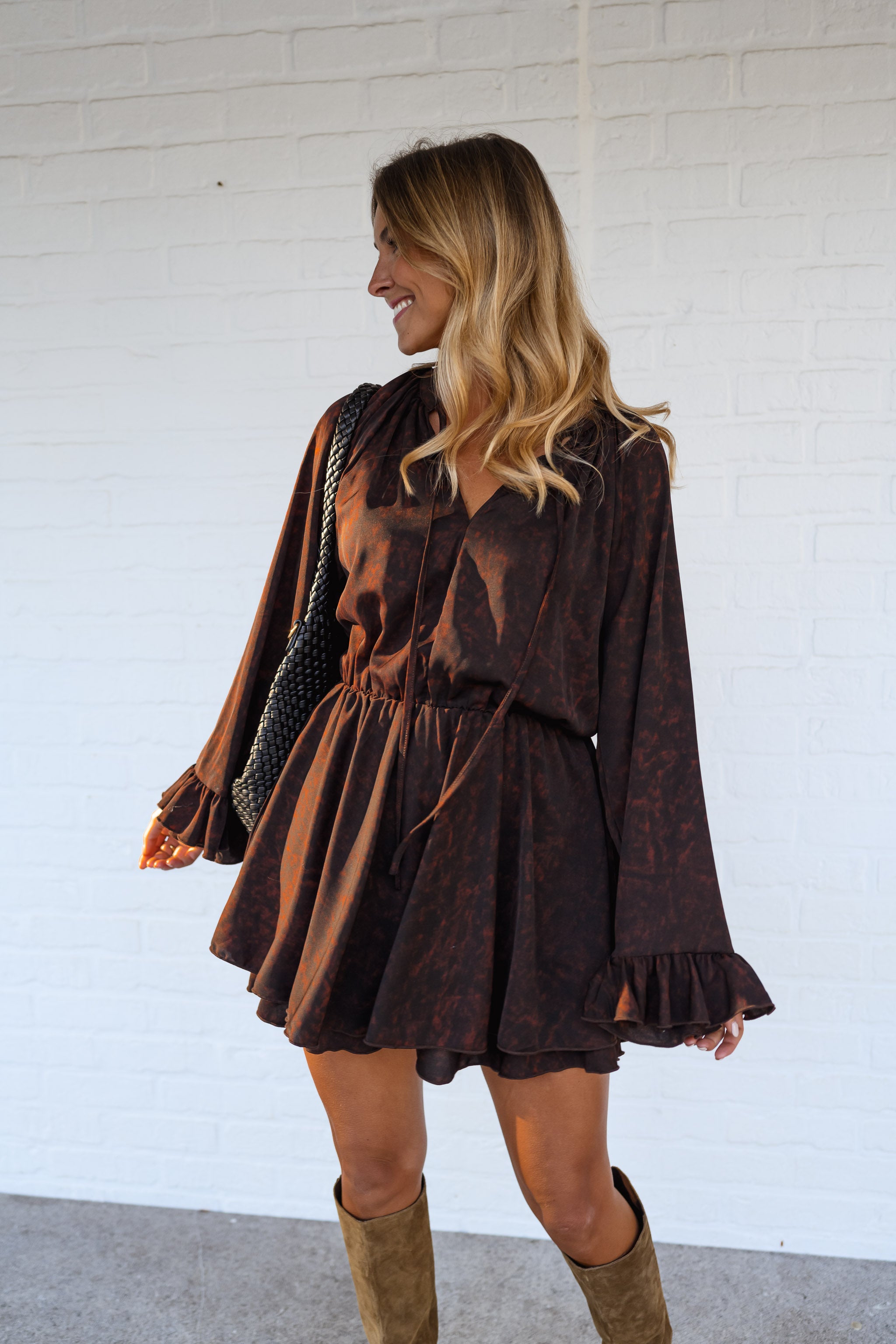 Brown and Black Laureline Dress