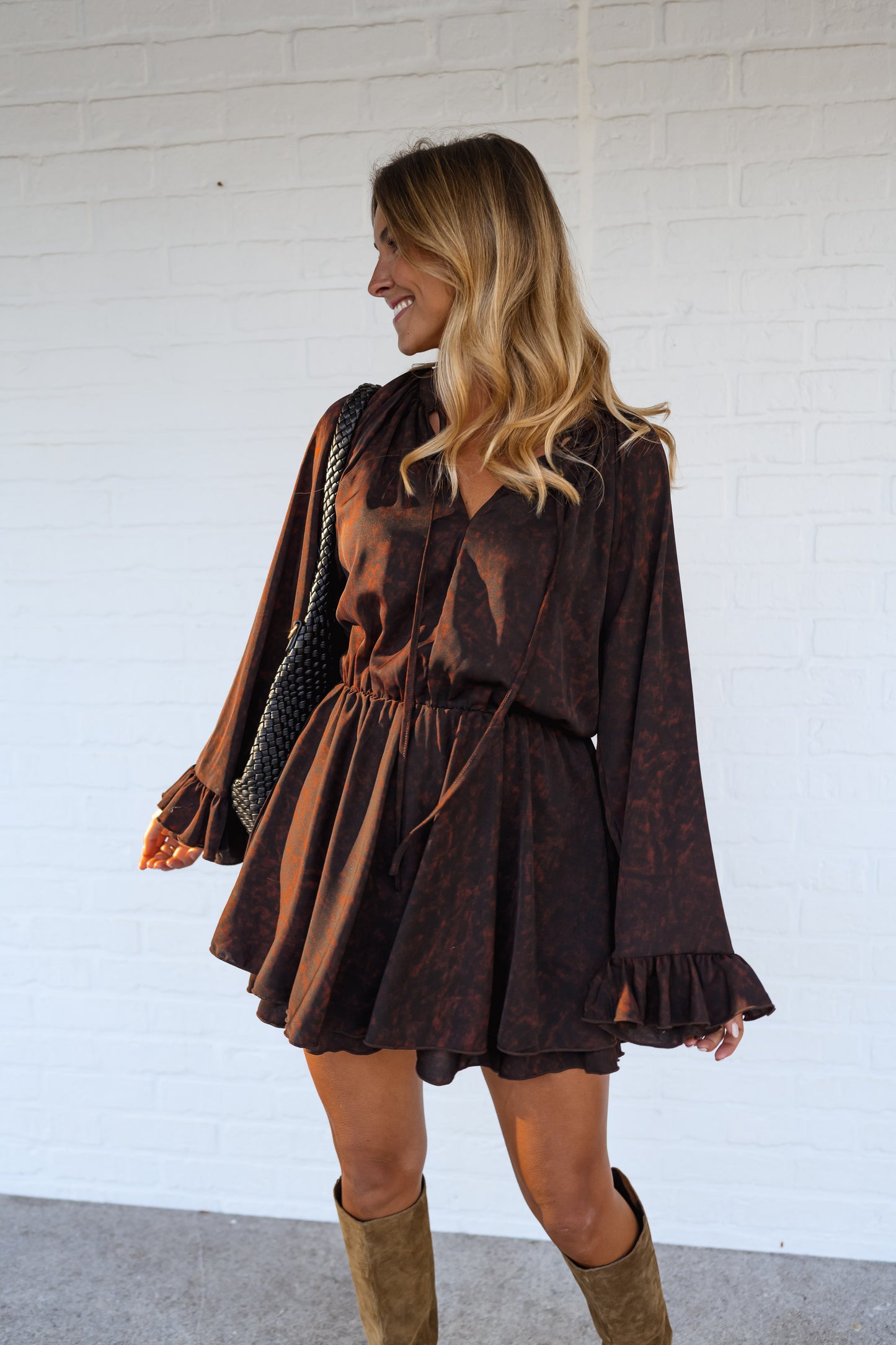 Brown and Black Laureline Dress