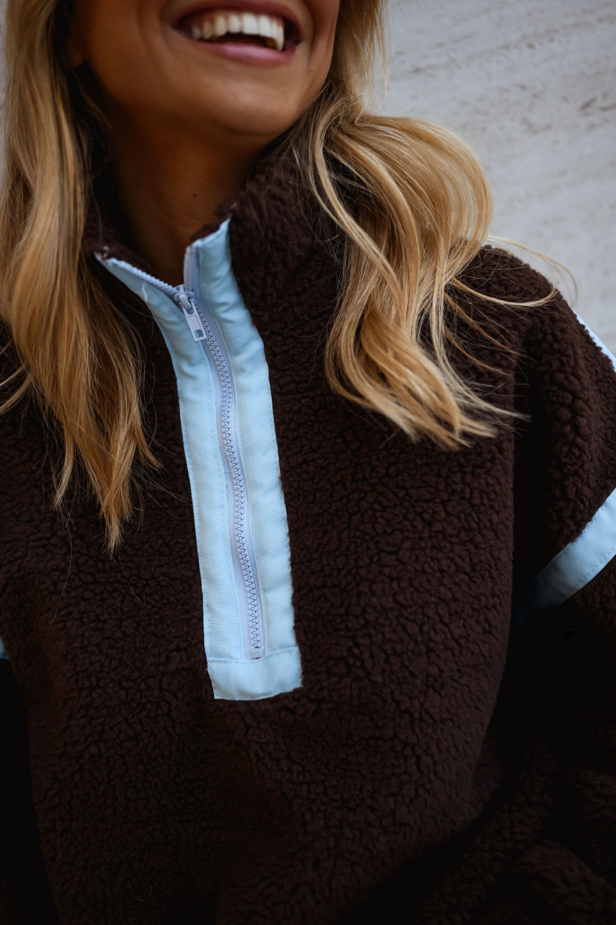 Brown and Blue Faba Fleece