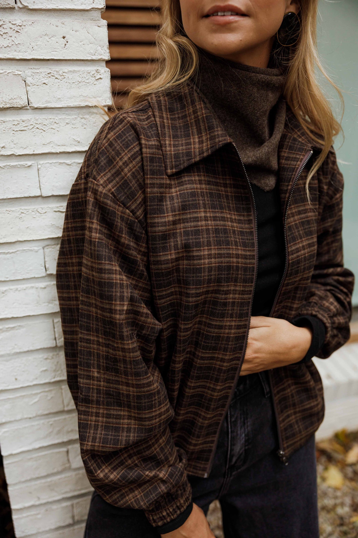 Brown Checkered Philipa Jacket