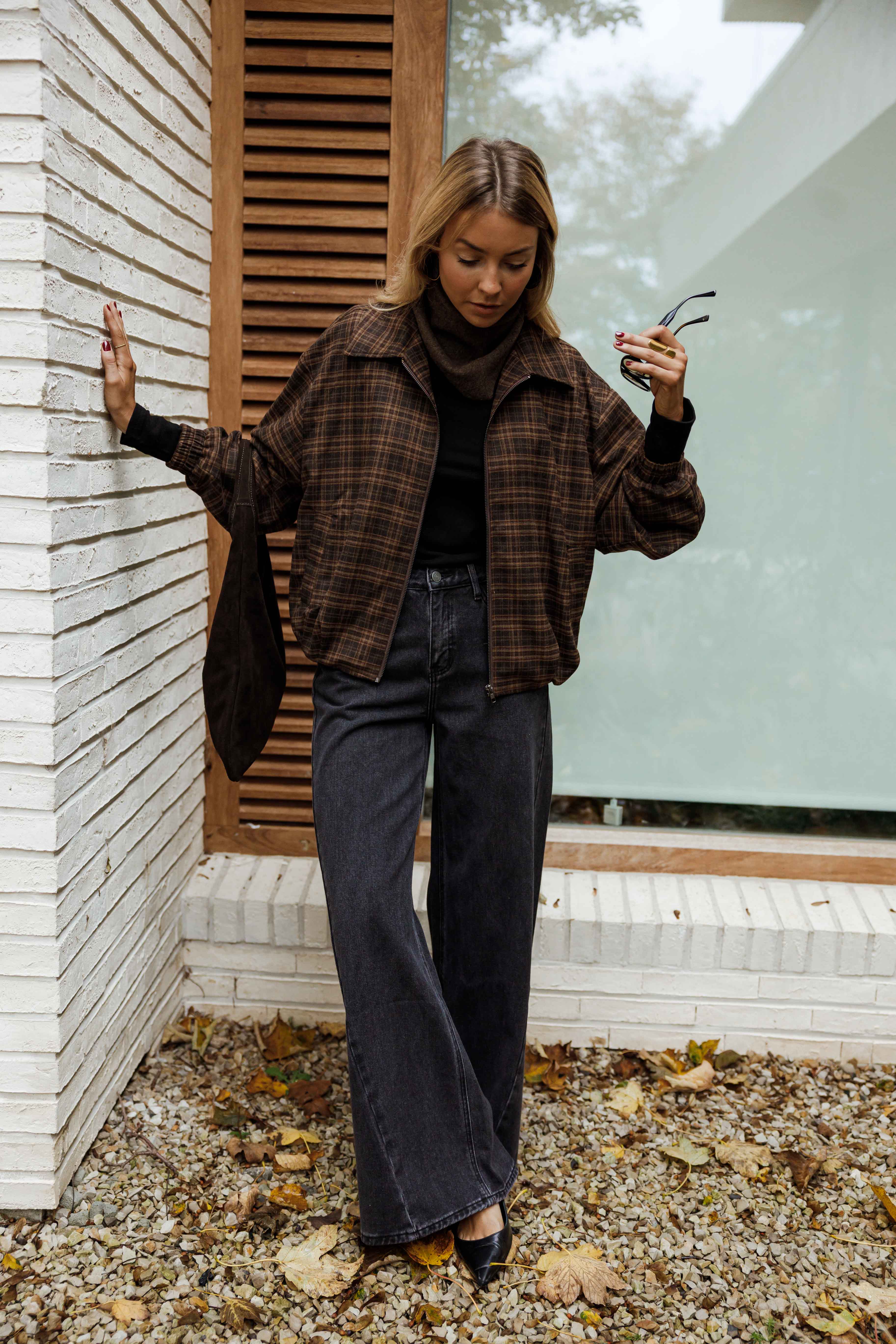 Brown Checkered Philipa Jacket