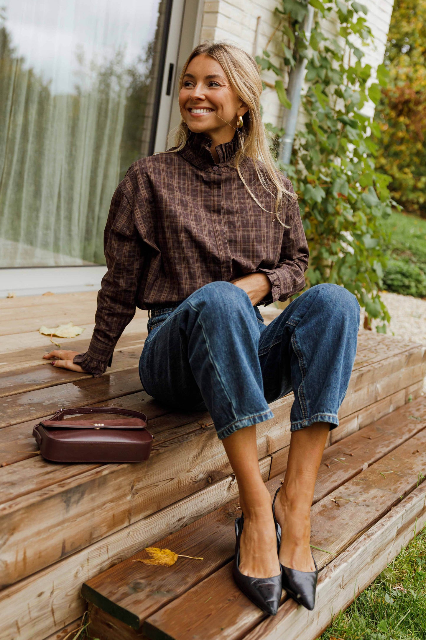 Brown Checkered Therese Shirt
