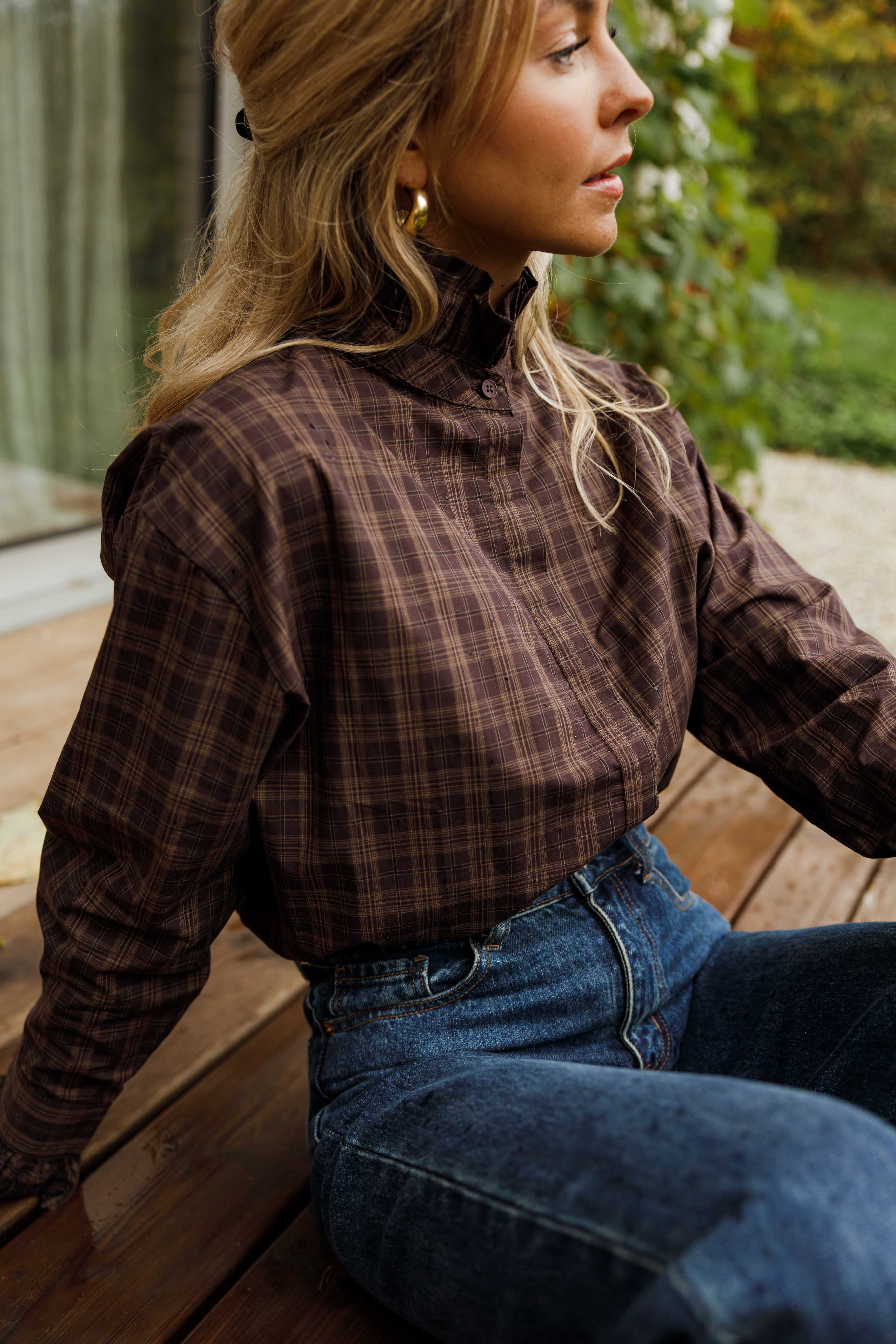 Brown Checkered Therese Shirt