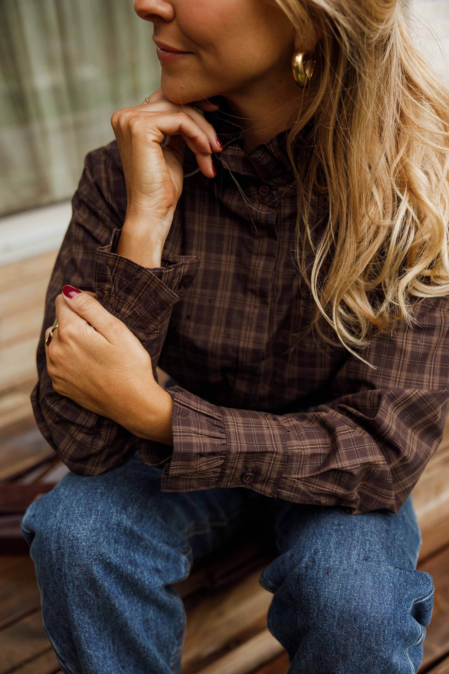 Brown Checkered Therese Shirt