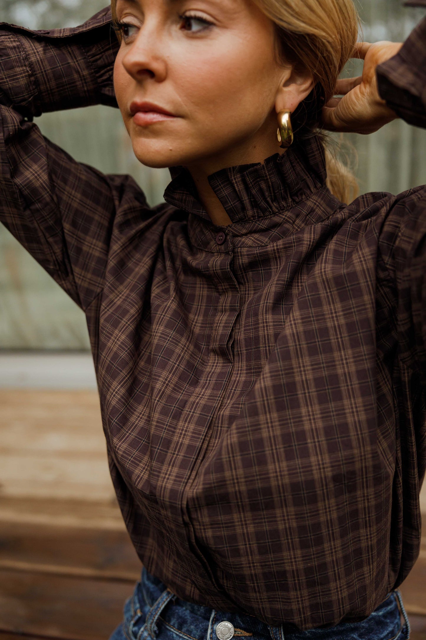 Brown Checkered Therese Shirt