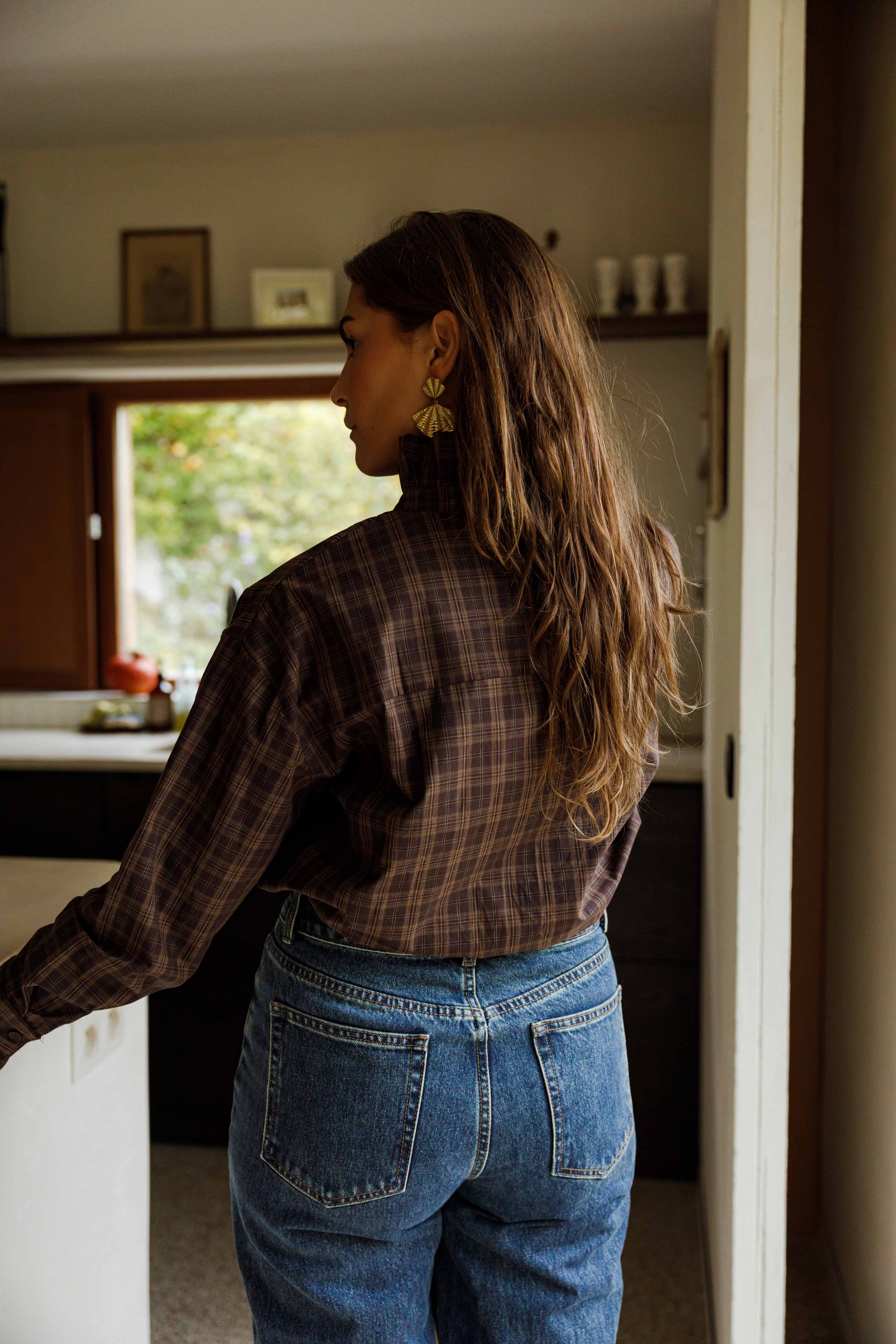 Brown Checkered Therese Shirt