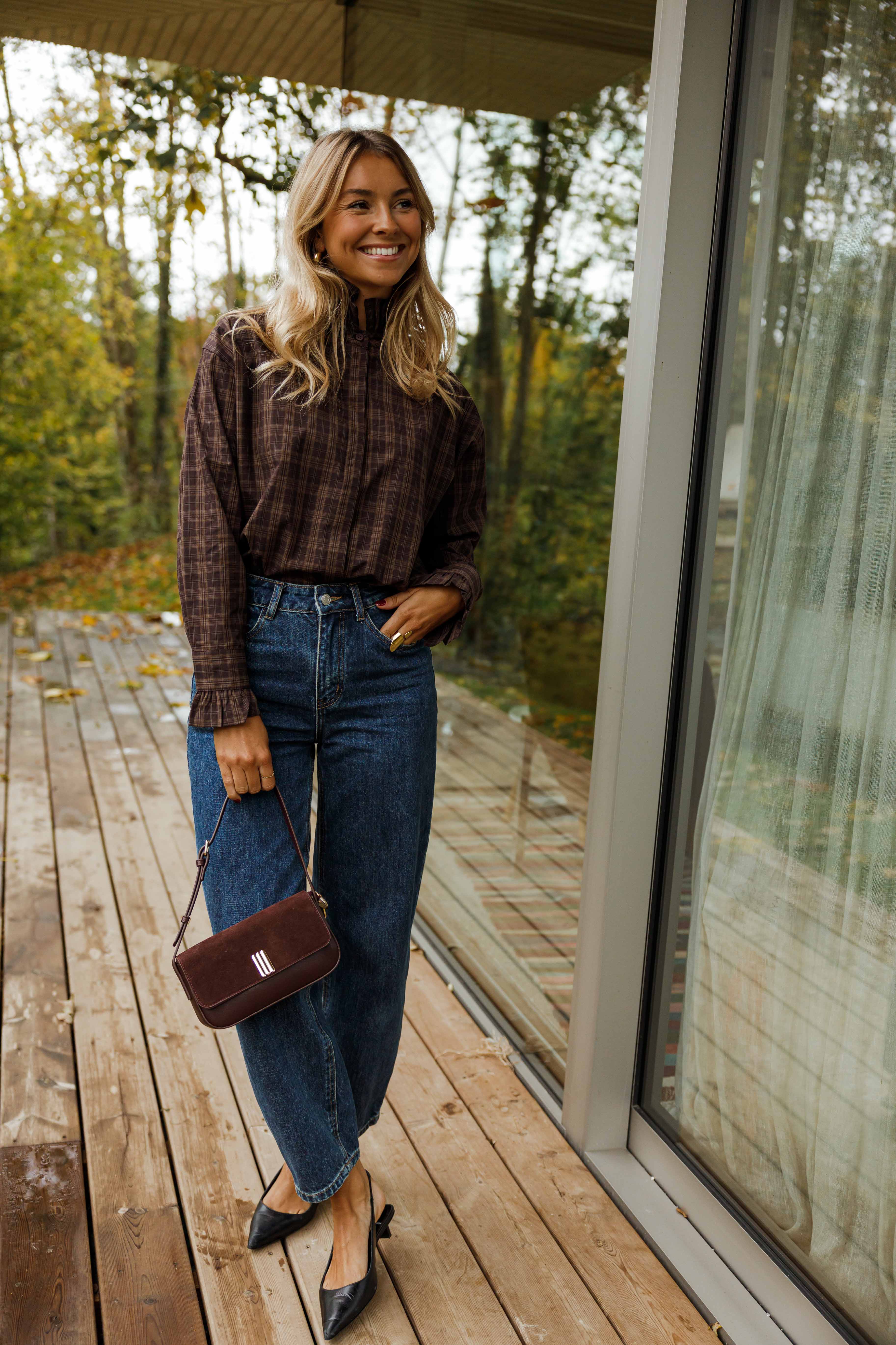 Brown Checkered Therese Shirt