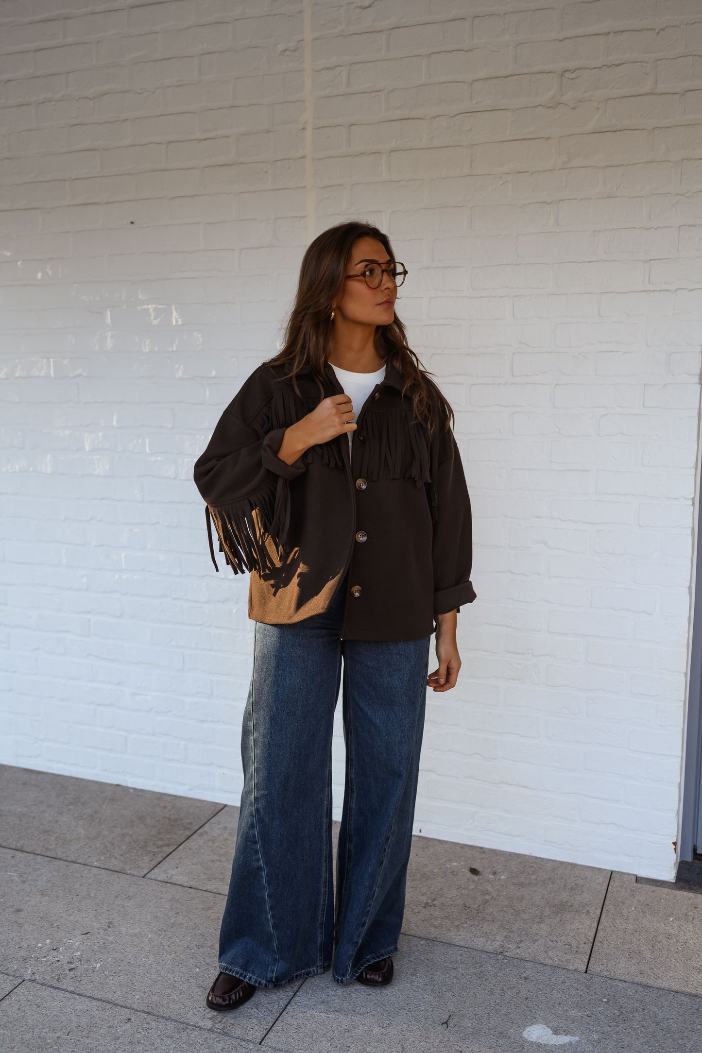 Brown Fringed Cassian Jacket