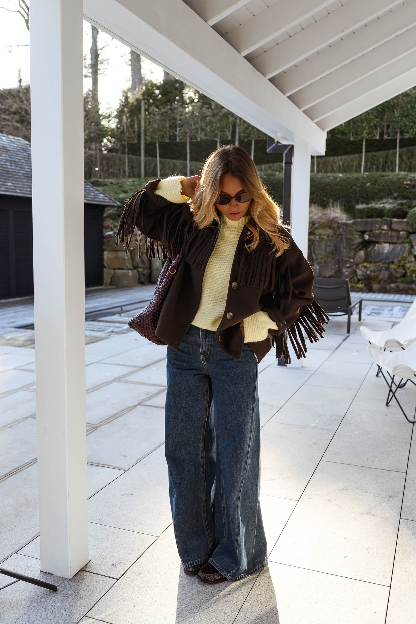 Brown Fringed Cassian Jacket