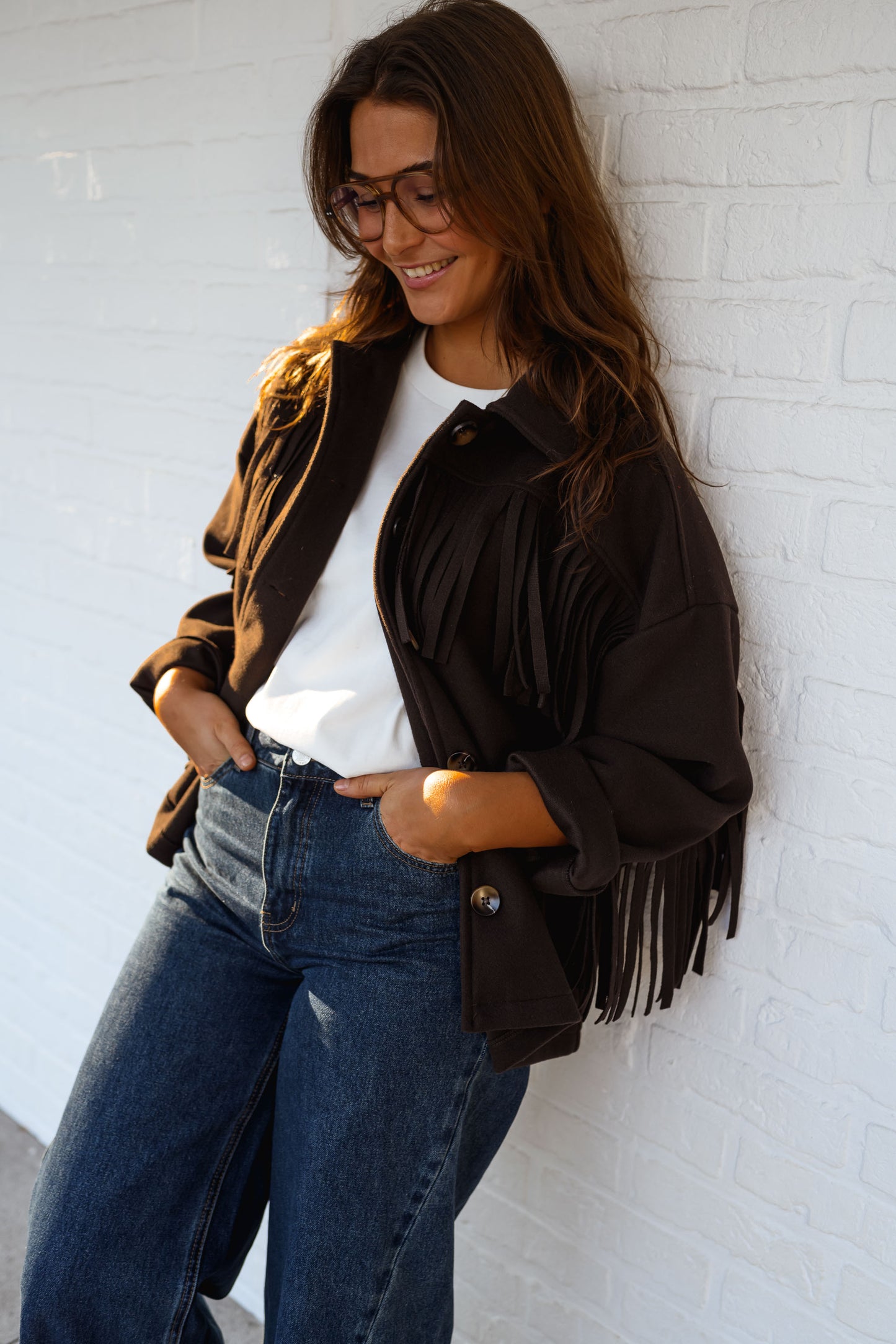 Brown Fringed Cassian Jacket