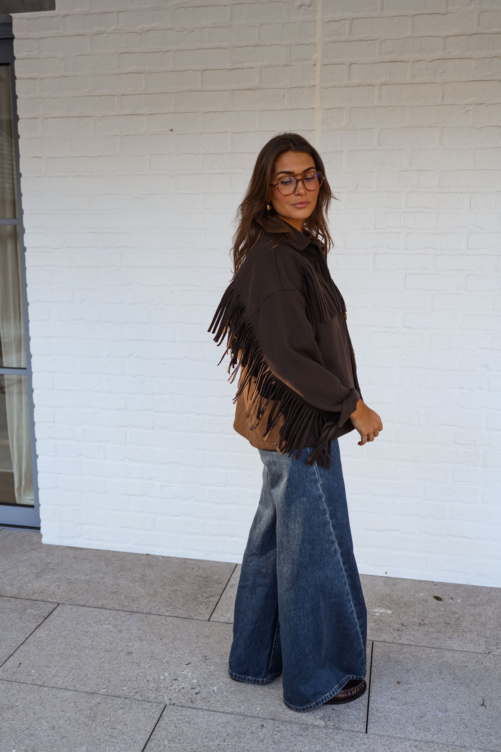 Brown Fringed Cassian Jacket