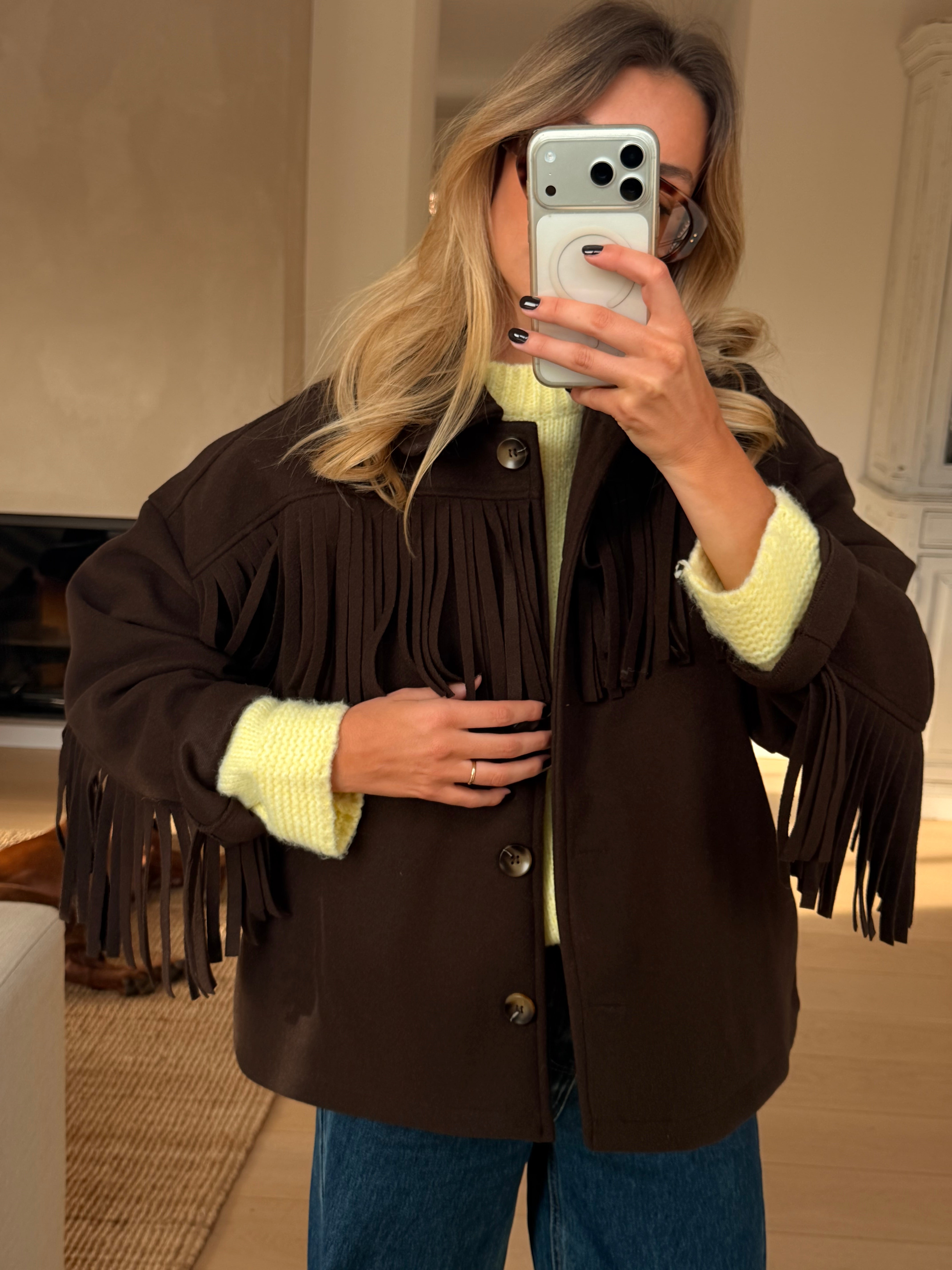 Brown Fringed Cassian Jacket