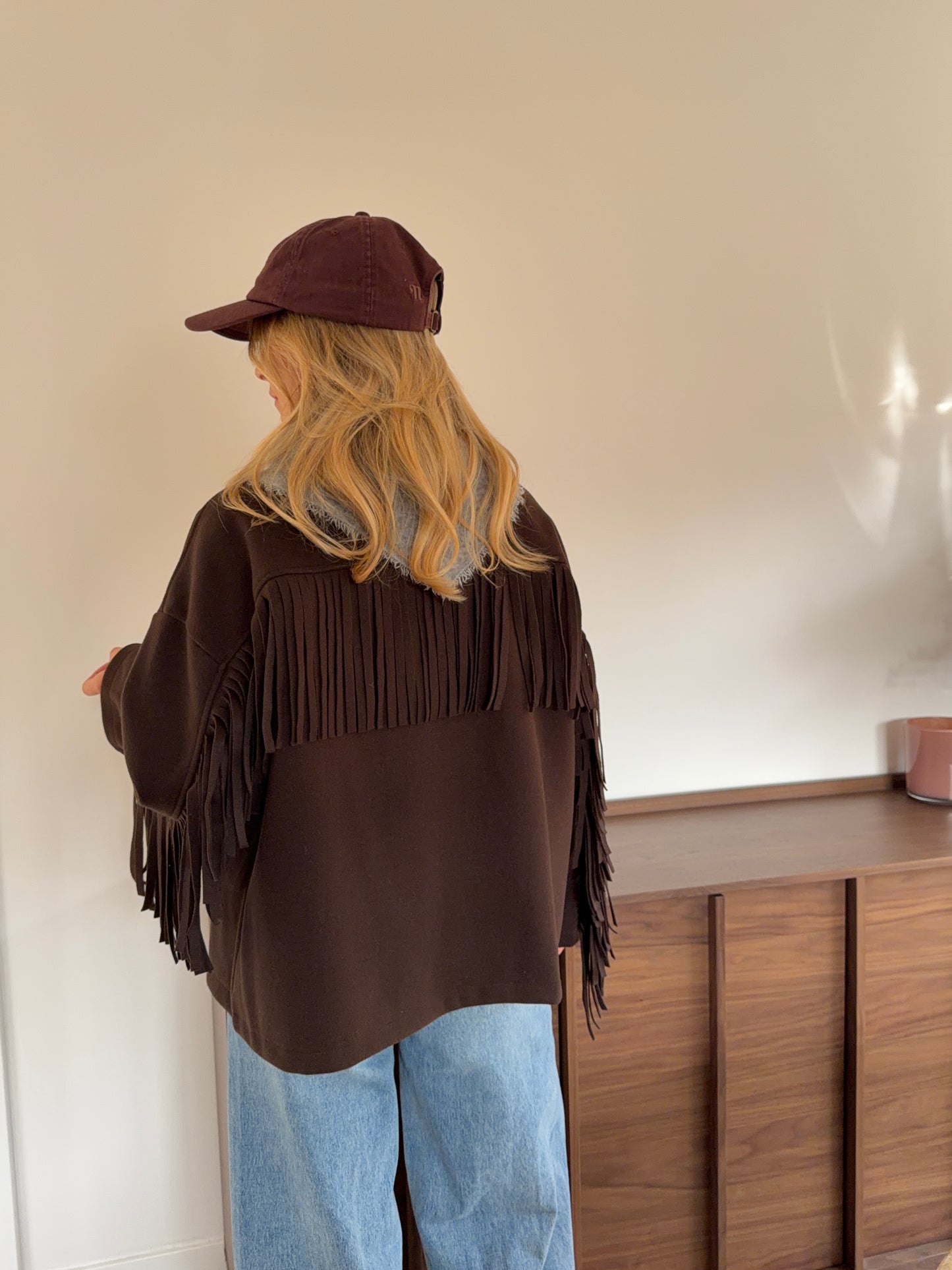 Brown Fringed Cassian Jacket