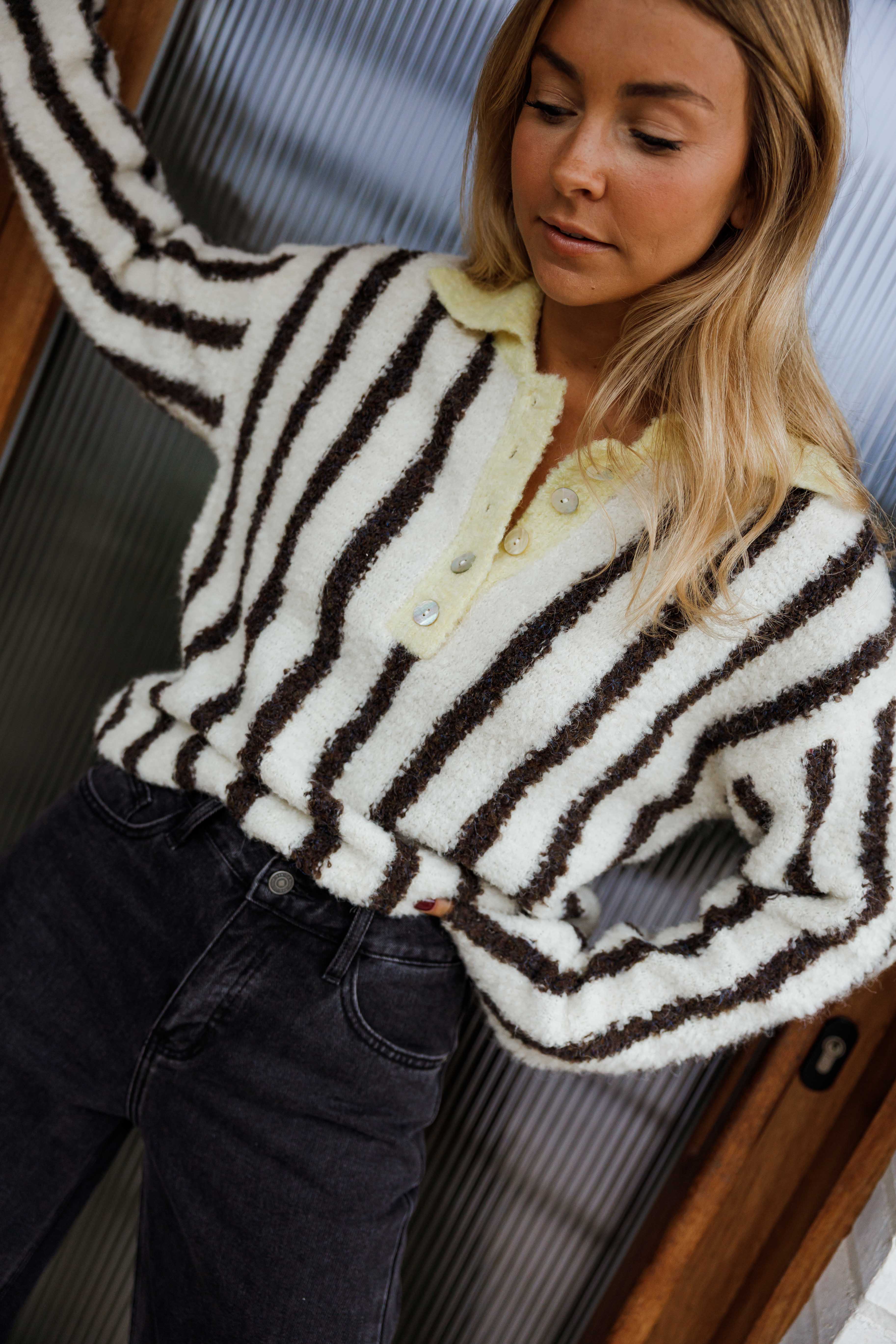 Brown Striped Edith Sweater