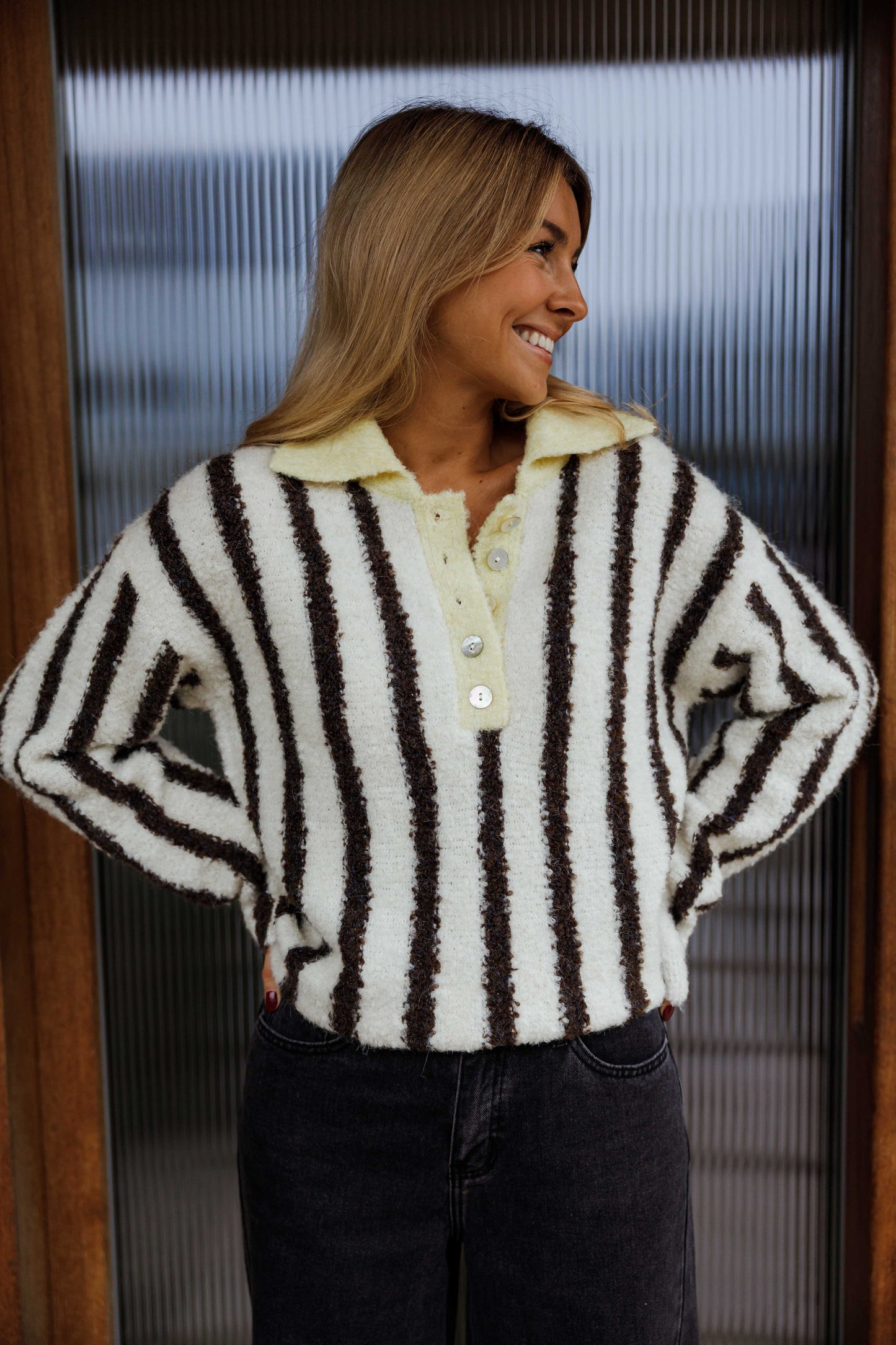 Brown Striped Edith Sweater