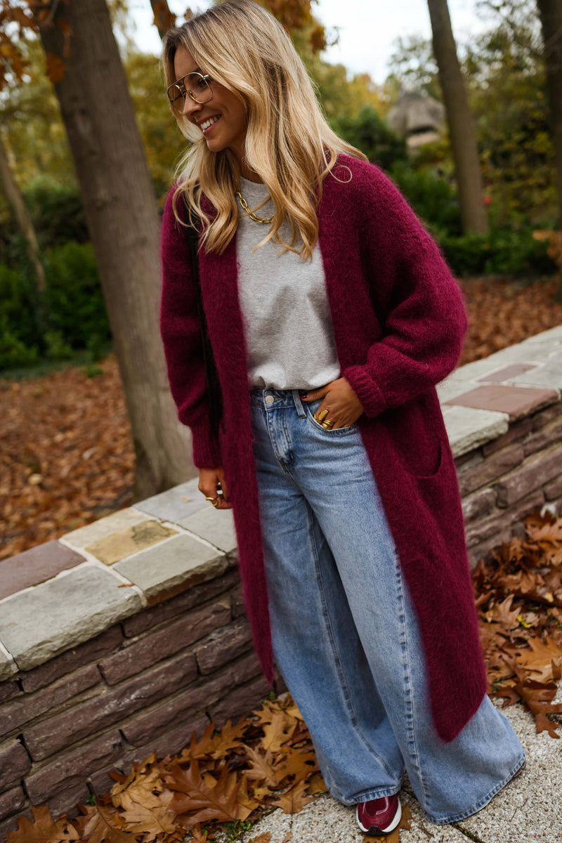 Burgundy Ally Cardigan