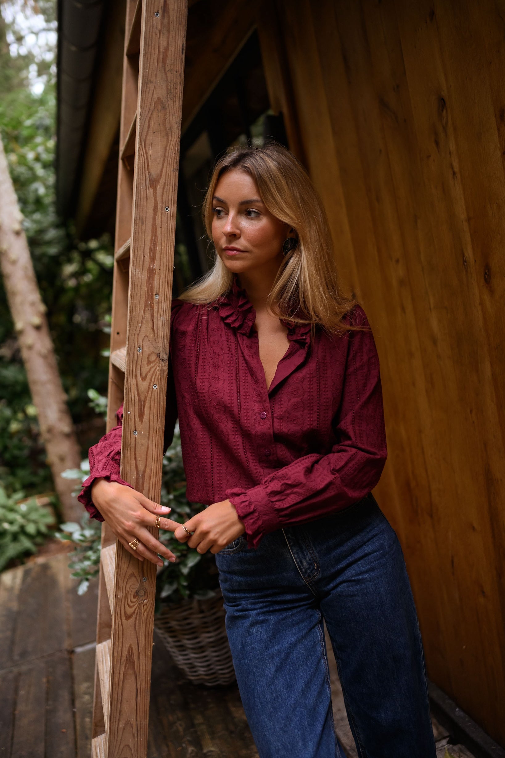 Burgundy Dorota Blouse