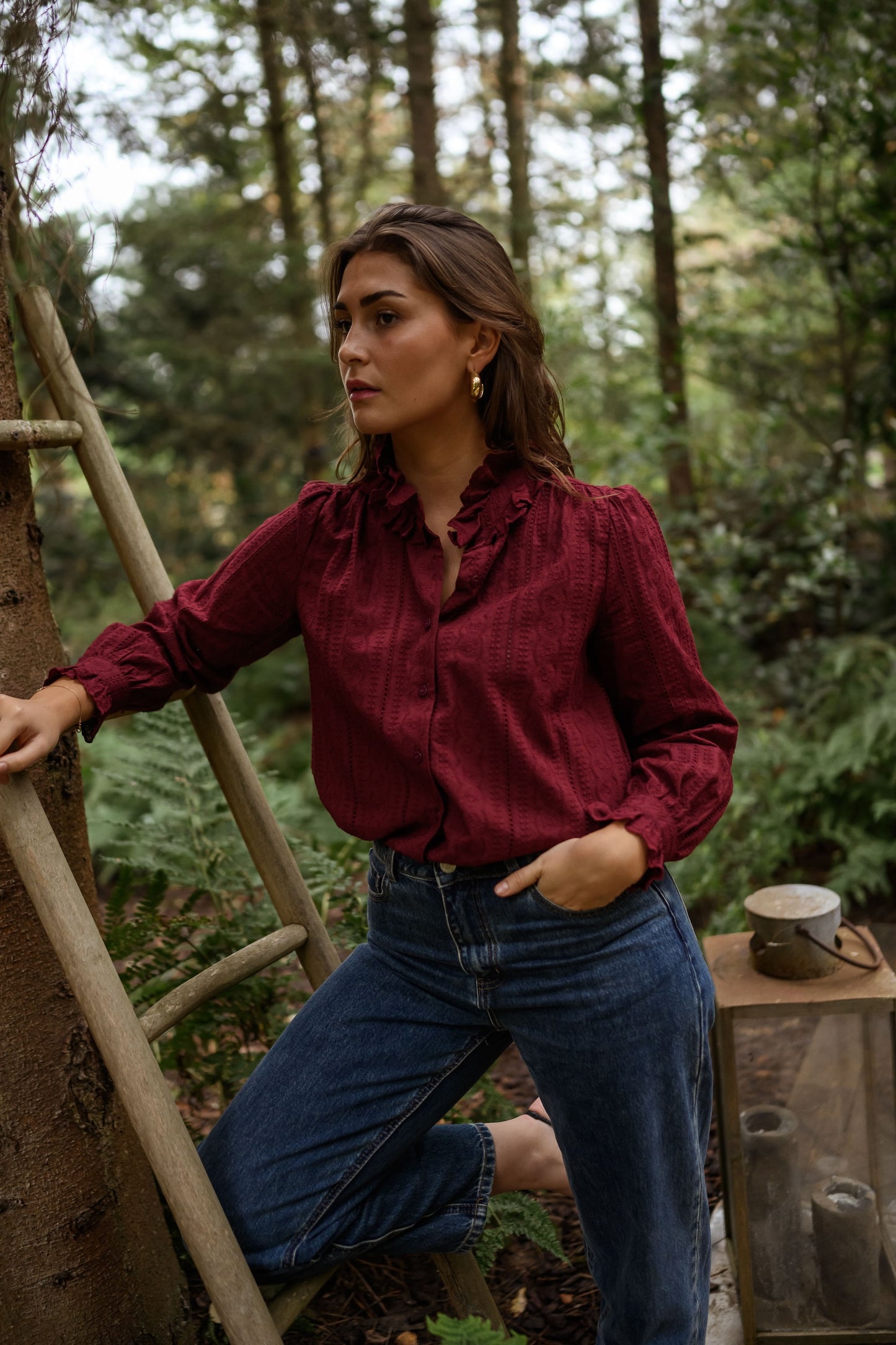 Burgundy Dorota Blouse