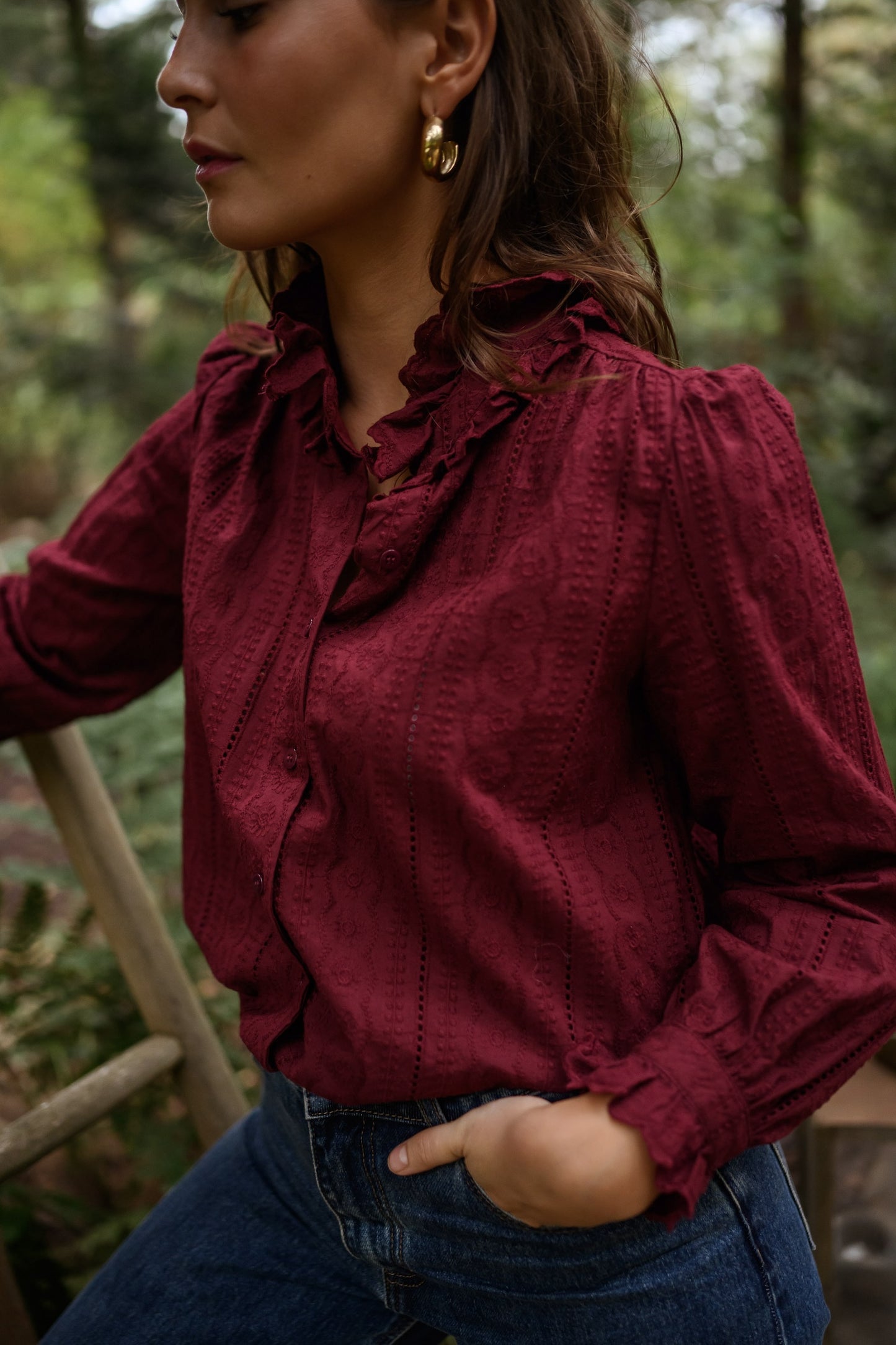 Burgundy Dorota Blouse