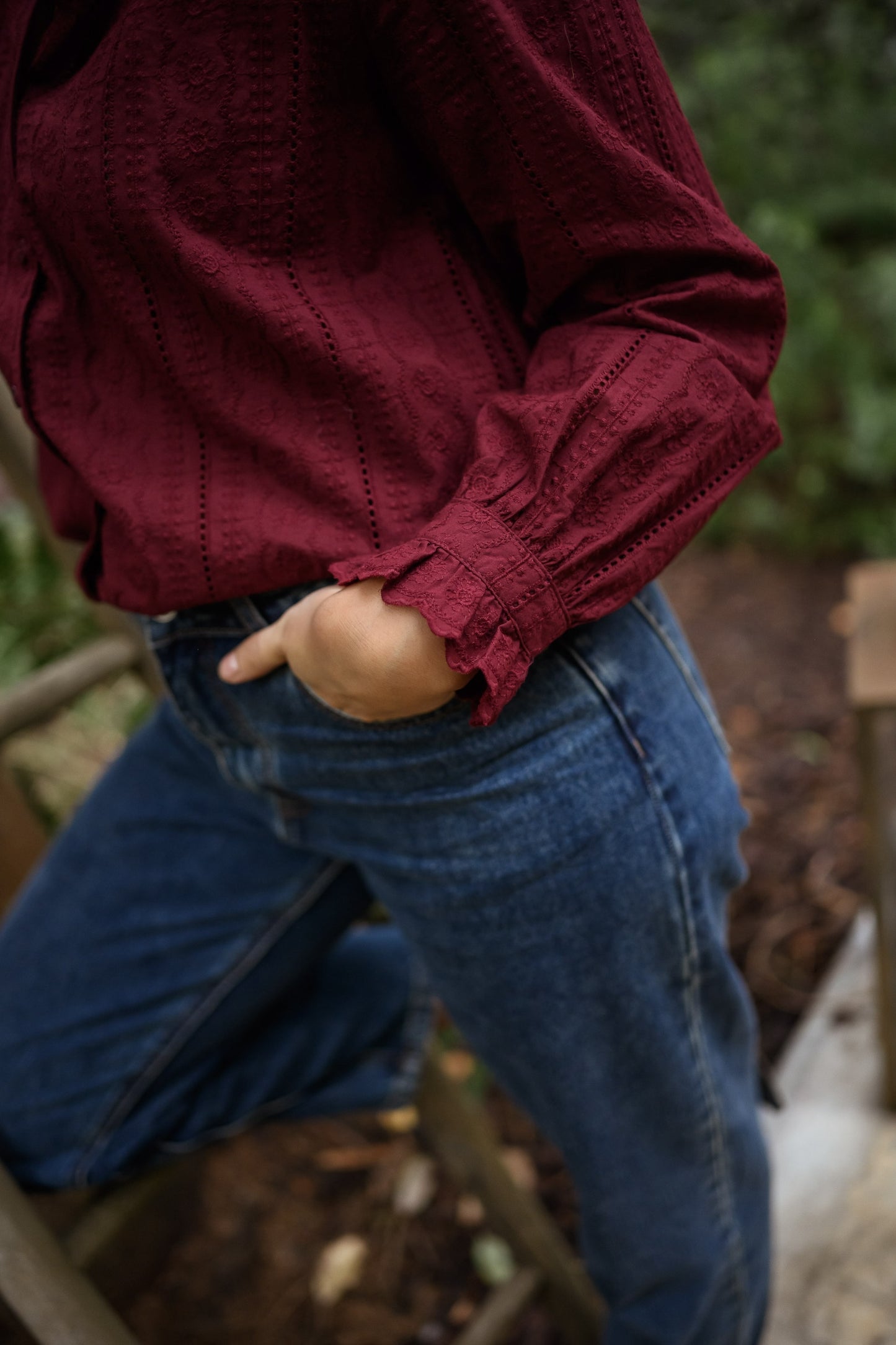 Burgundy Dorota Blouse
