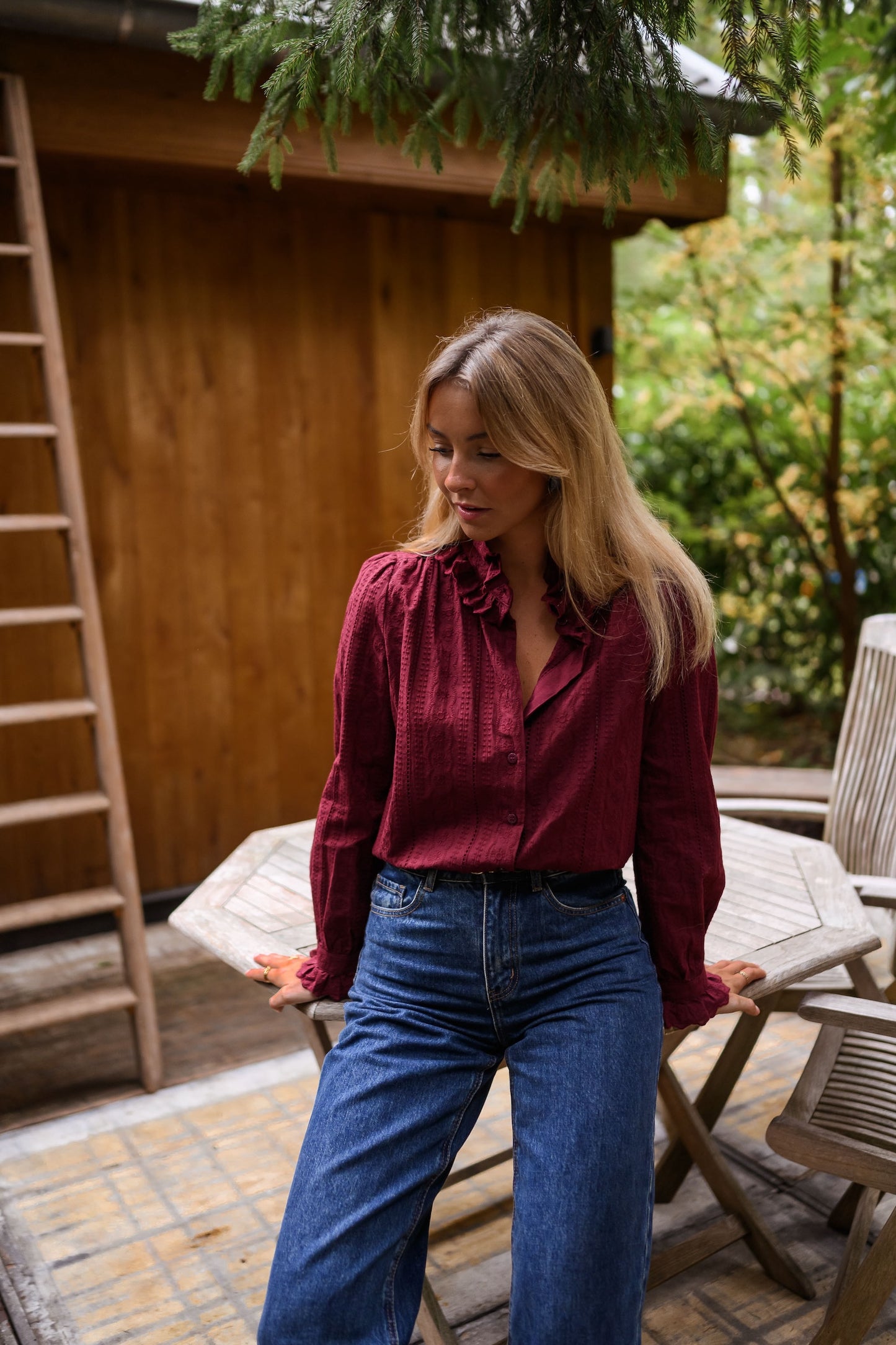Burgundy Dorota Blouse