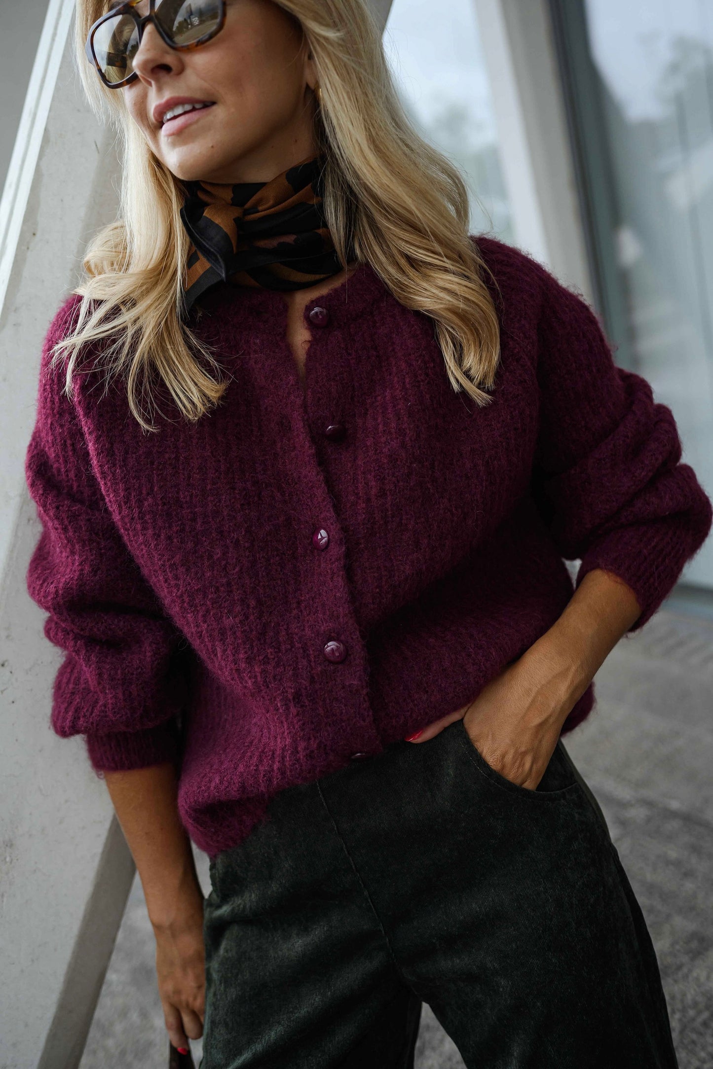 Burgundy Elony Cardigan