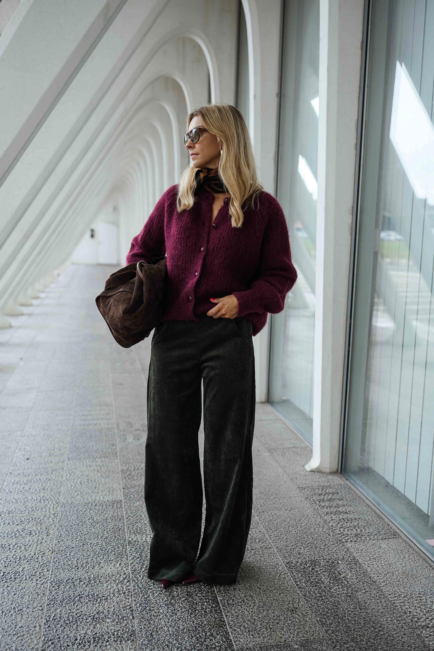 Burgundy Elony Cardigan