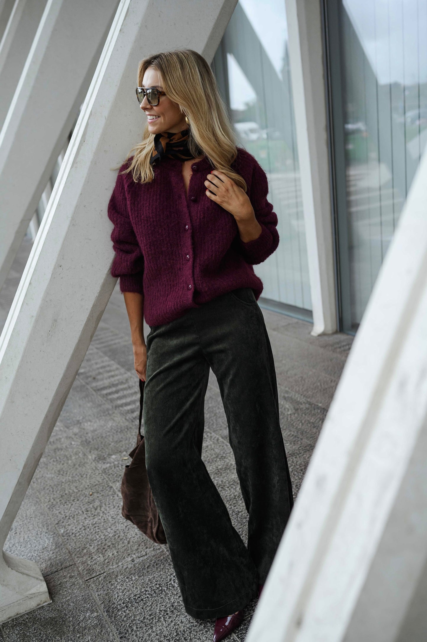 Burgundy Elony Cardigan