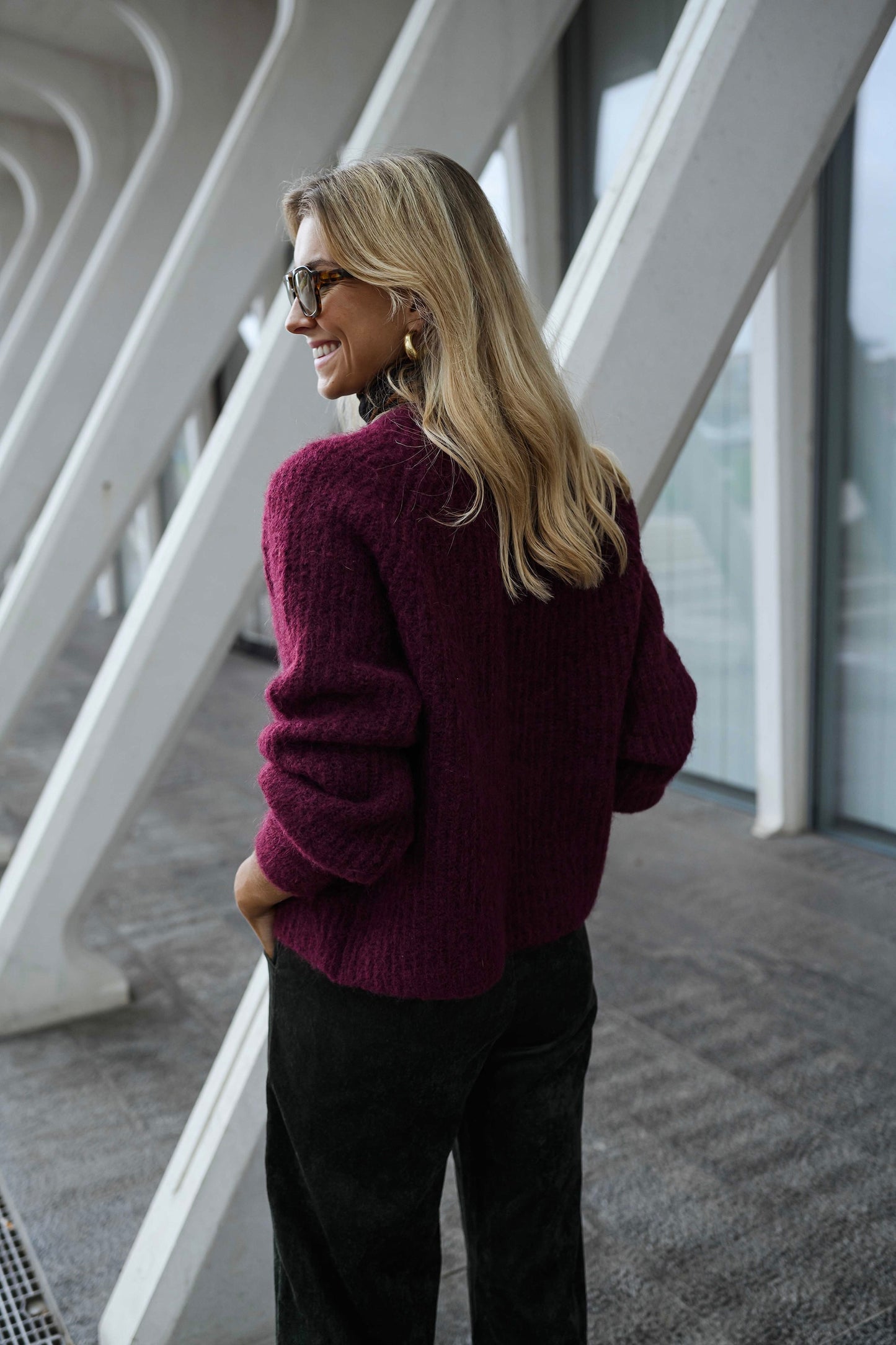 Burgundy Elony Cardigan