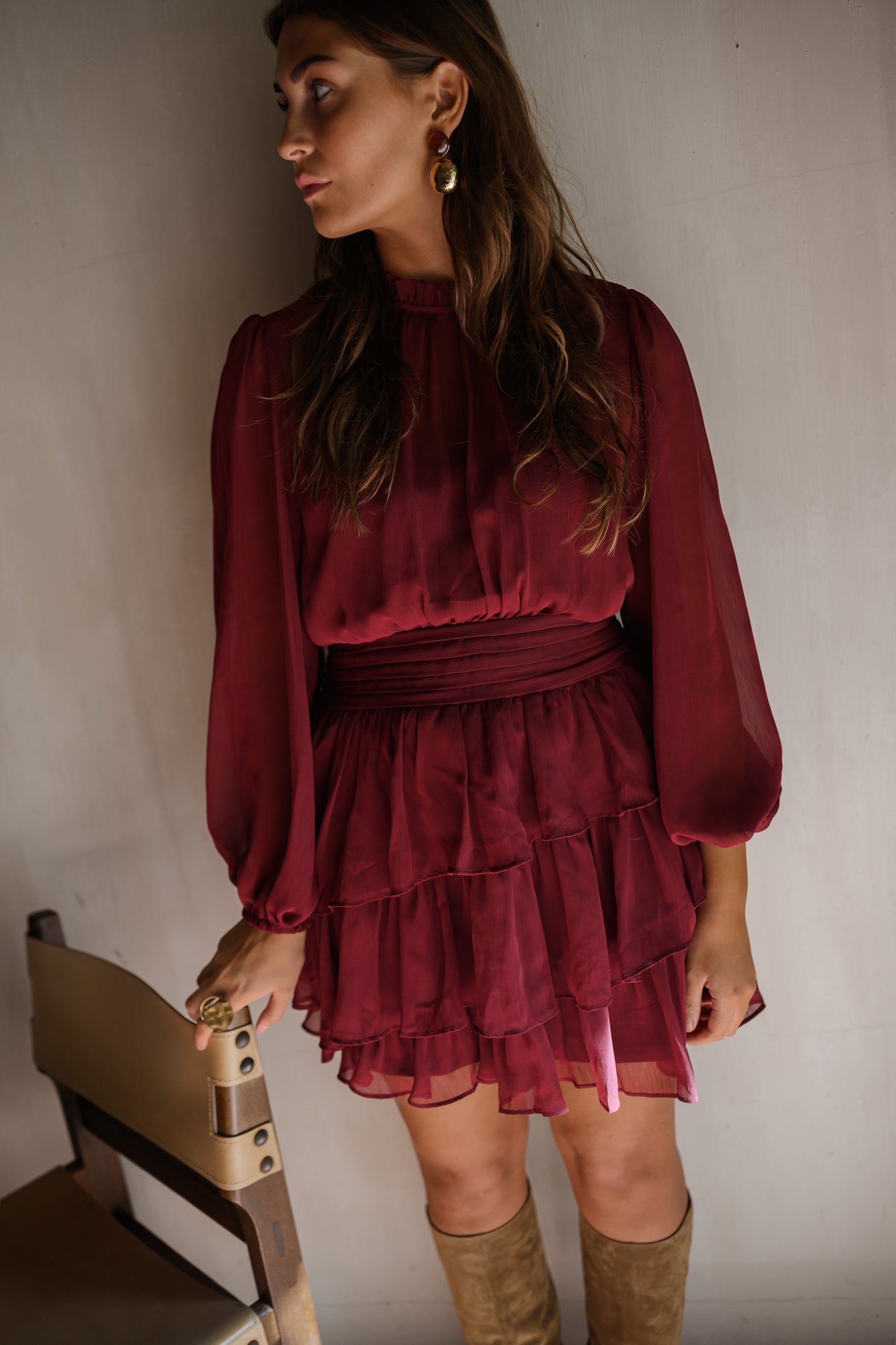 Burgundy Indra Dress