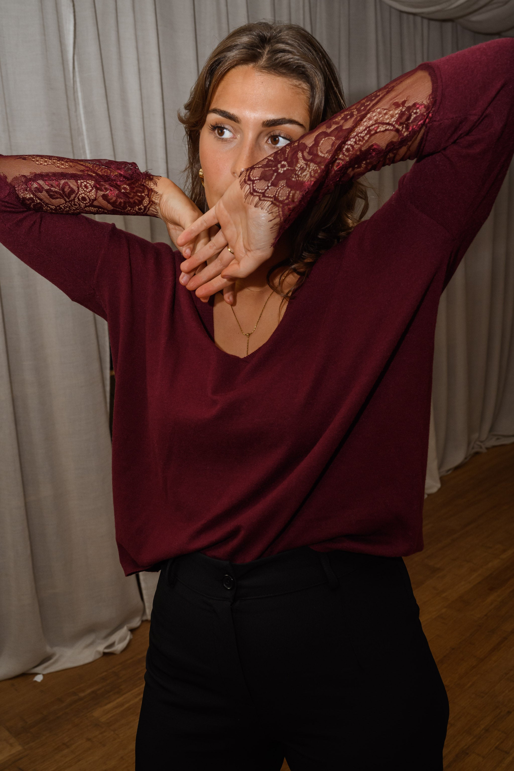 Burgundy Kala Sweater