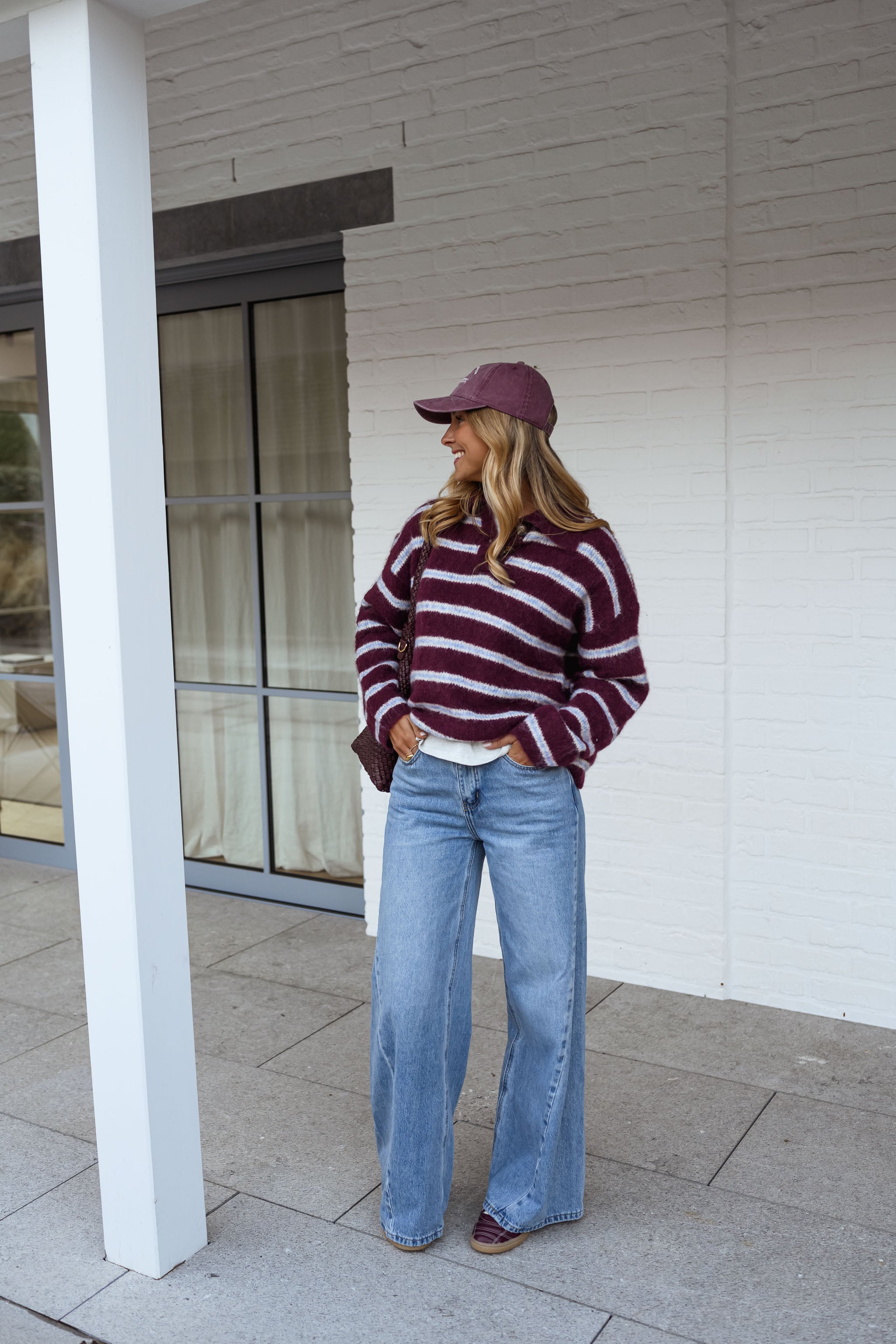 Burgundy Striped Tamlin Sweater