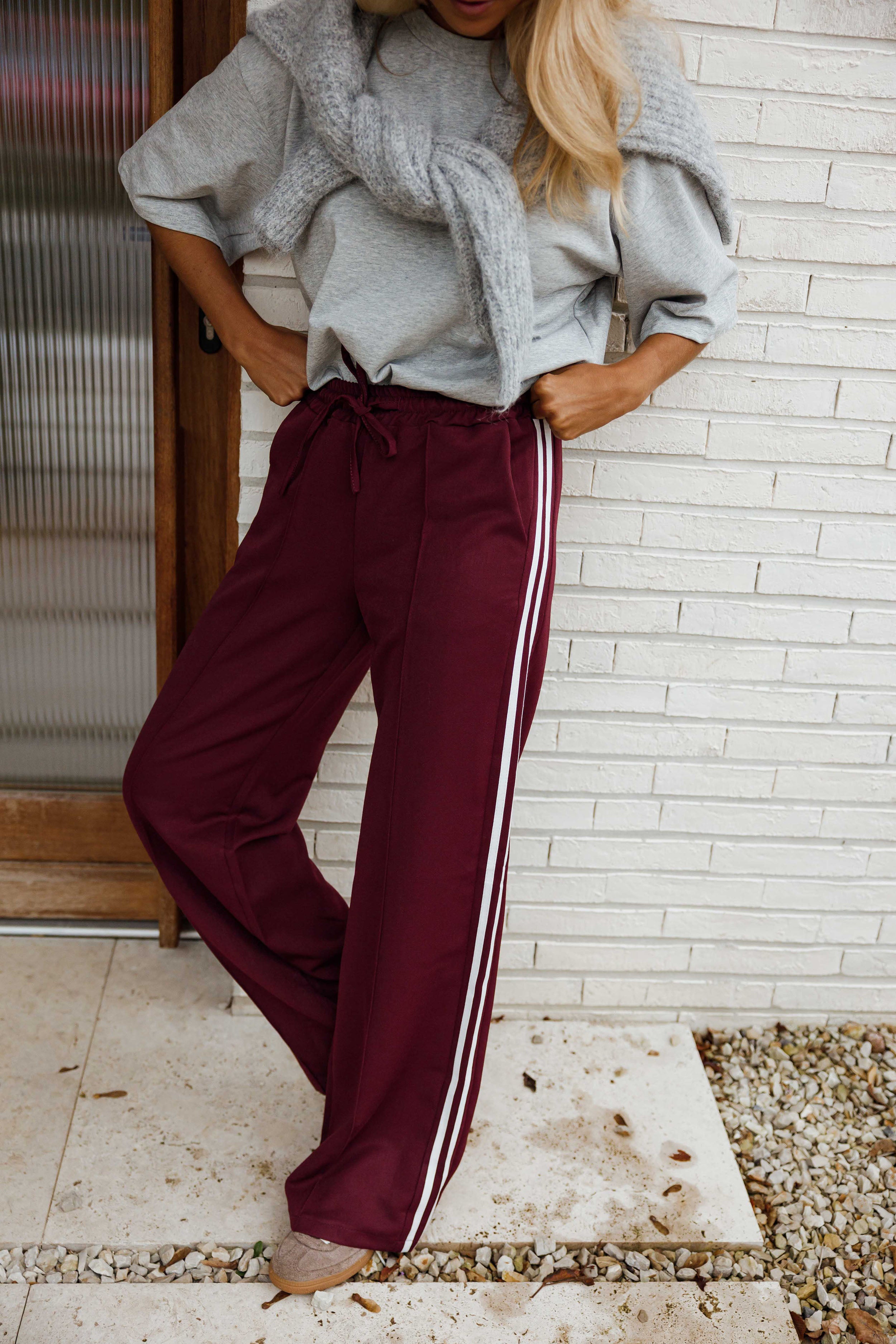Burgundy Waty Pants