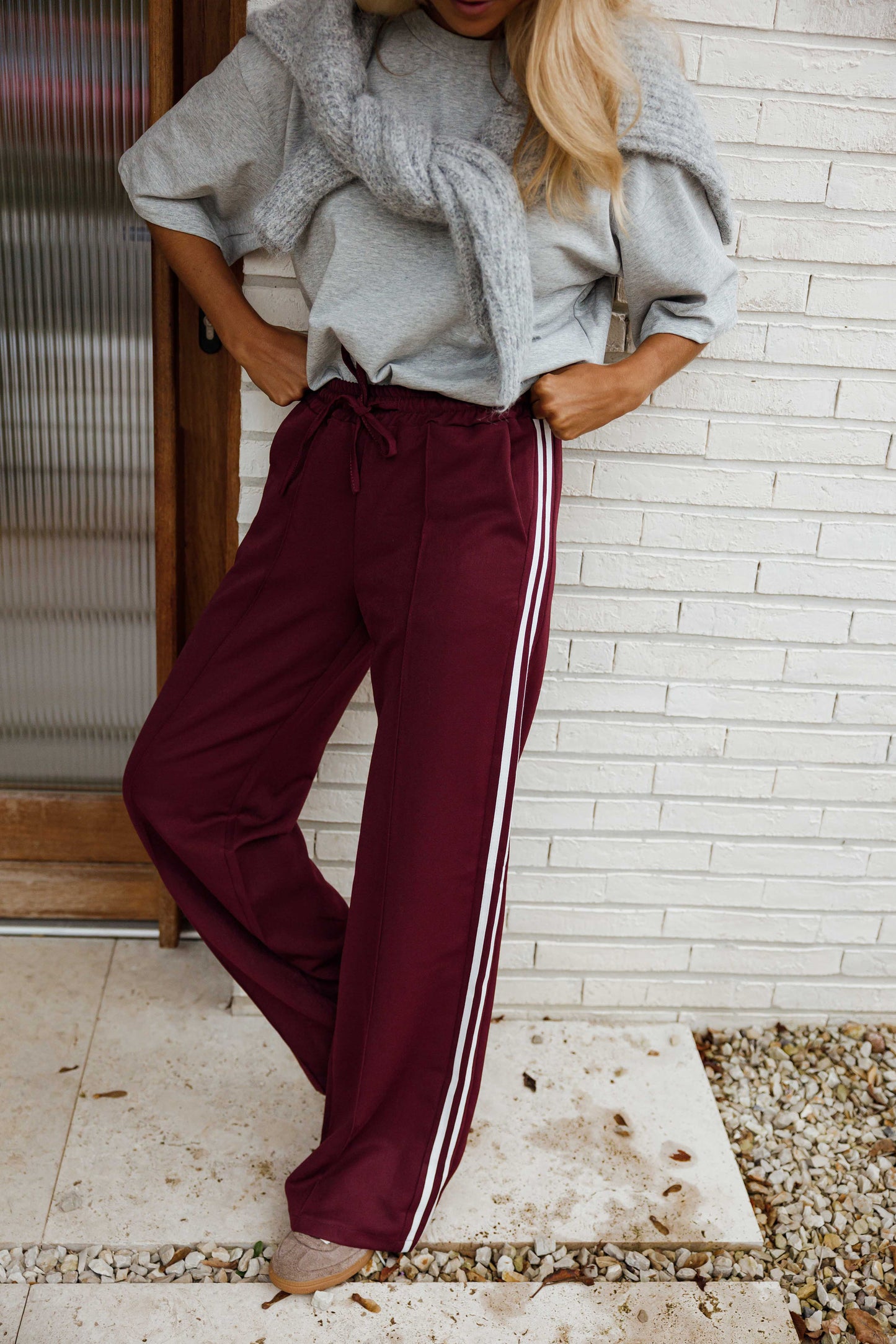 Burgundy Waty Pants