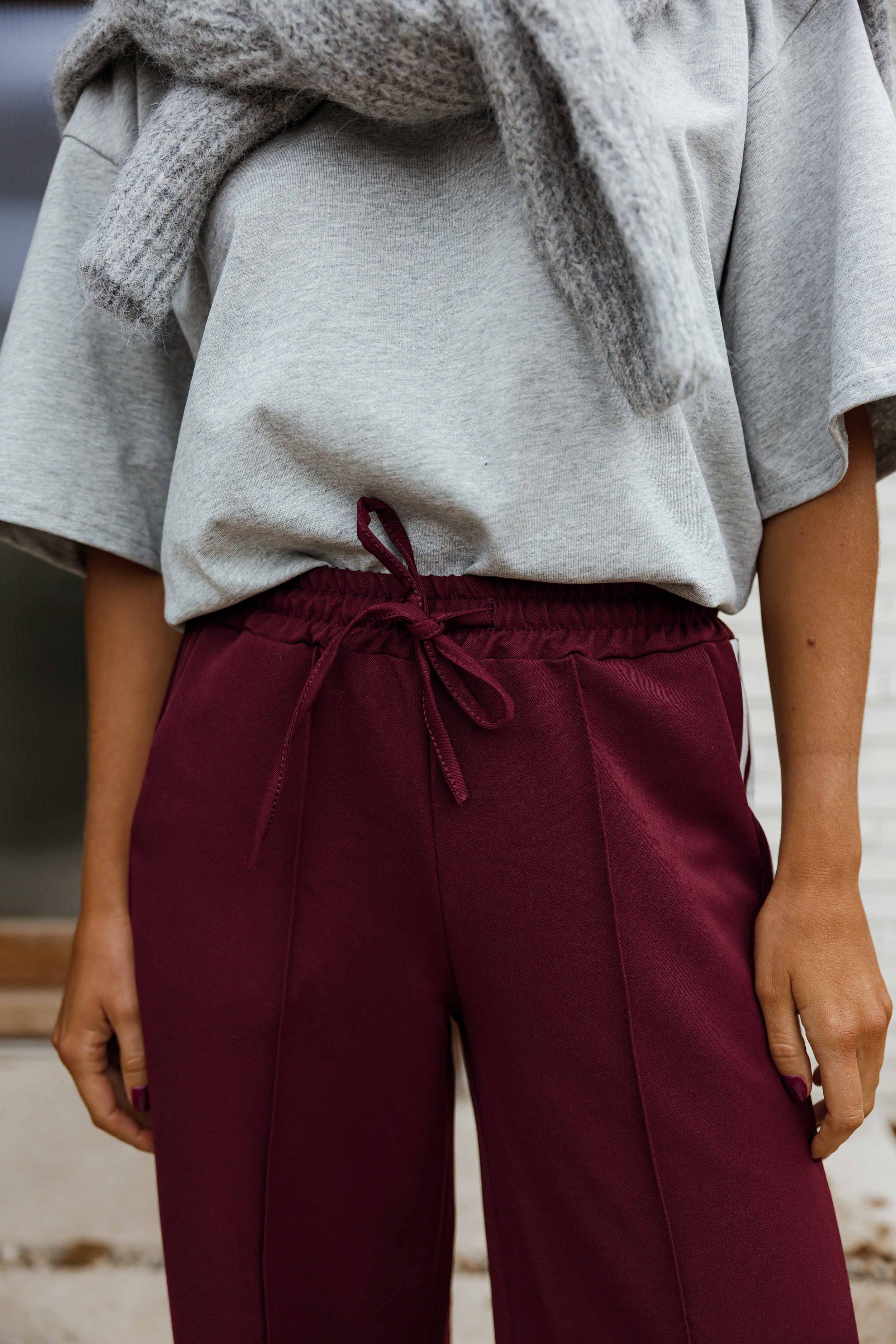 Burgundy Waty Pants